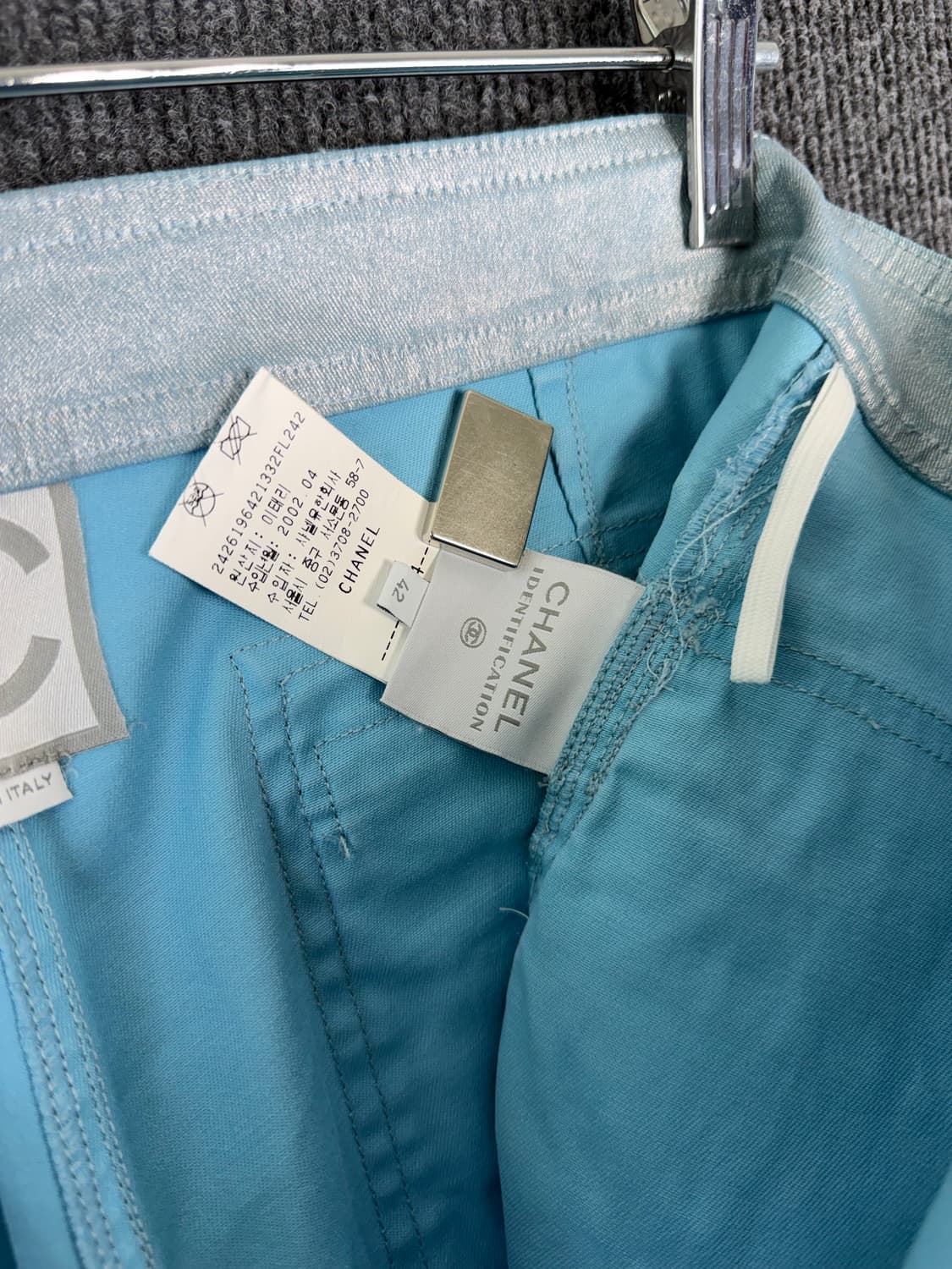 2002 S/S 메탈릭 라이트블루 코튼팬츠 상품이미지8