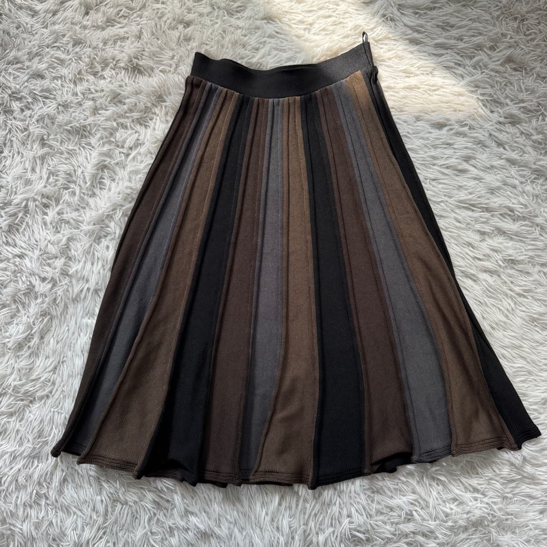 SHIMASHIMA 일본빈티지 노드 치마 배색 니트 빈티지치마 모리걸 상품이미지2