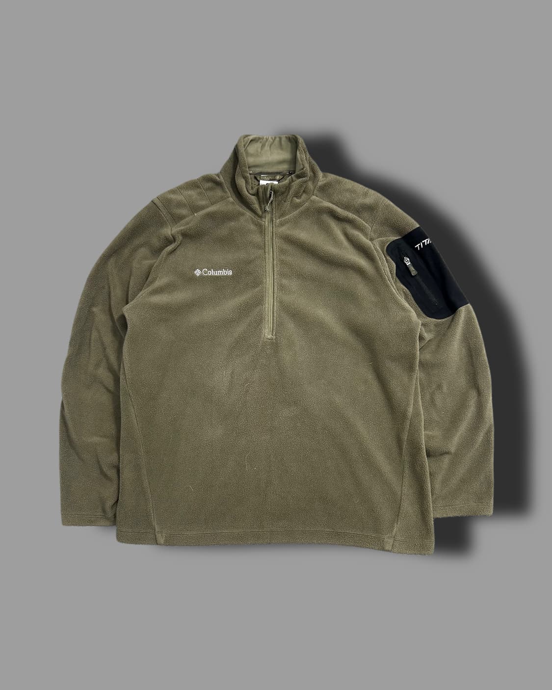 콜롬비아 카키 플리스 하프집업 M 상품이미지4