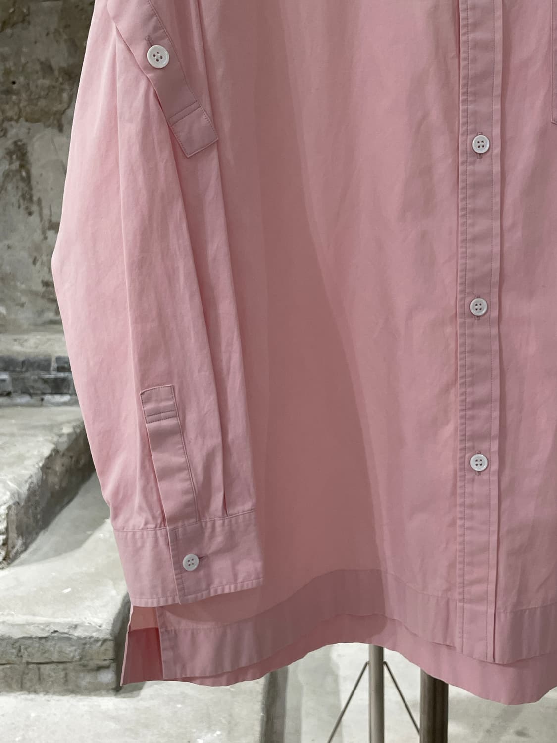 요지 야마모토 ground y 핑크 요크 버튼 원 포켓 코튼 셔츠 상품이미지4