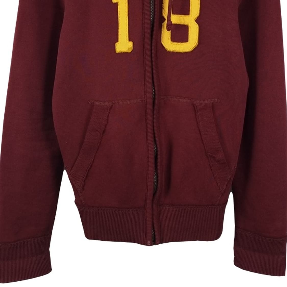 [아베크롬비] Y2K 빈티지 로고 패치 후드 집업 버건디 M18947 상품이미지5