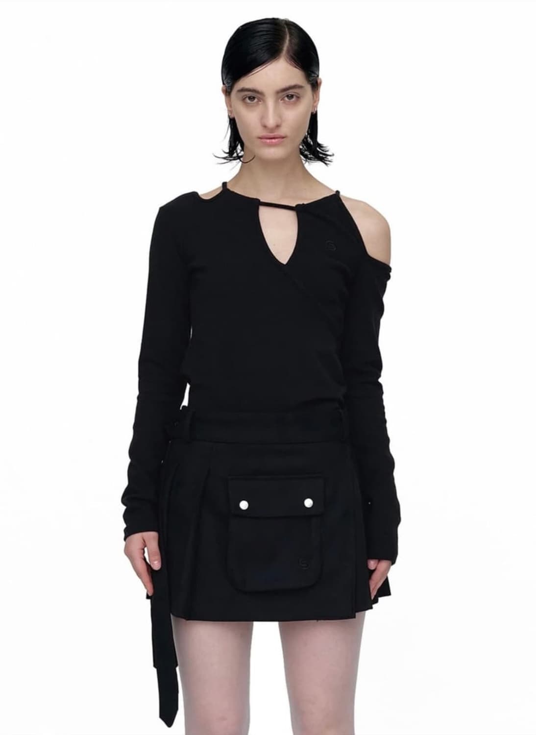 세릭 타이 긴팔 탑 black 상품이미지1