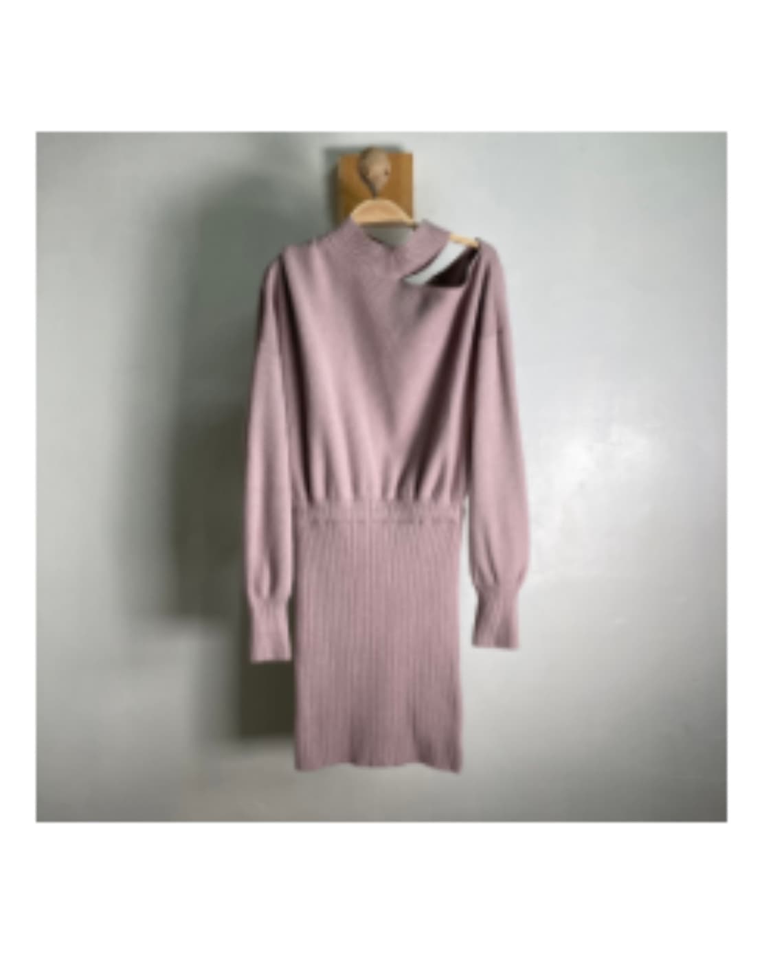 넥라인 포인트 핑크 니트 미디 원피스 빈티지 갸루 상품이미지3