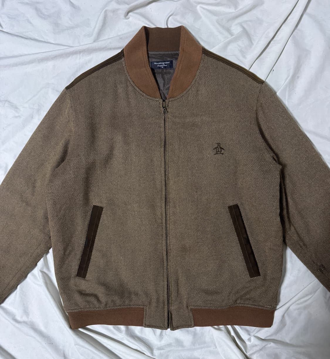 먼싱웨어 스웨이드 패치 헤링본 울 블루종 상품이미지3