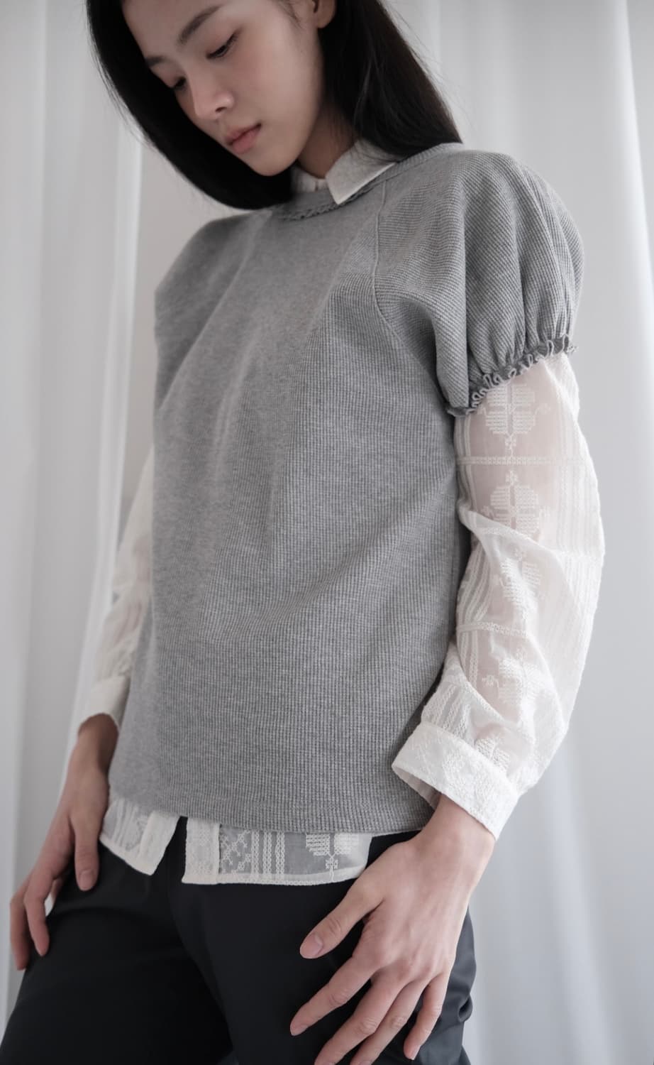 Cosmoss puff lace shirt 상품이미지3