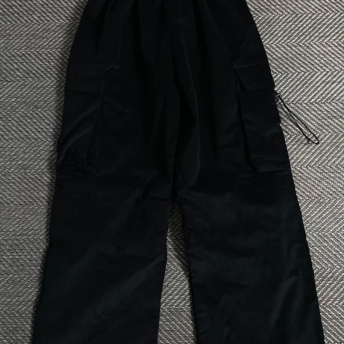 빈티지 코듀로이 블랙 스트링 카고 퍼티그 팬츠y 3702 상품이미지6