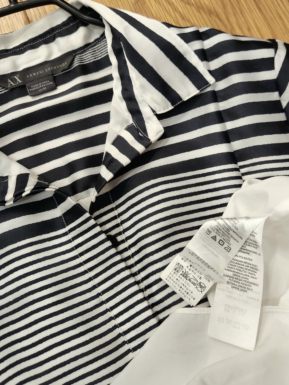 알마니 익스체인지 스트라이프 셔츠원피스 상품이미지5