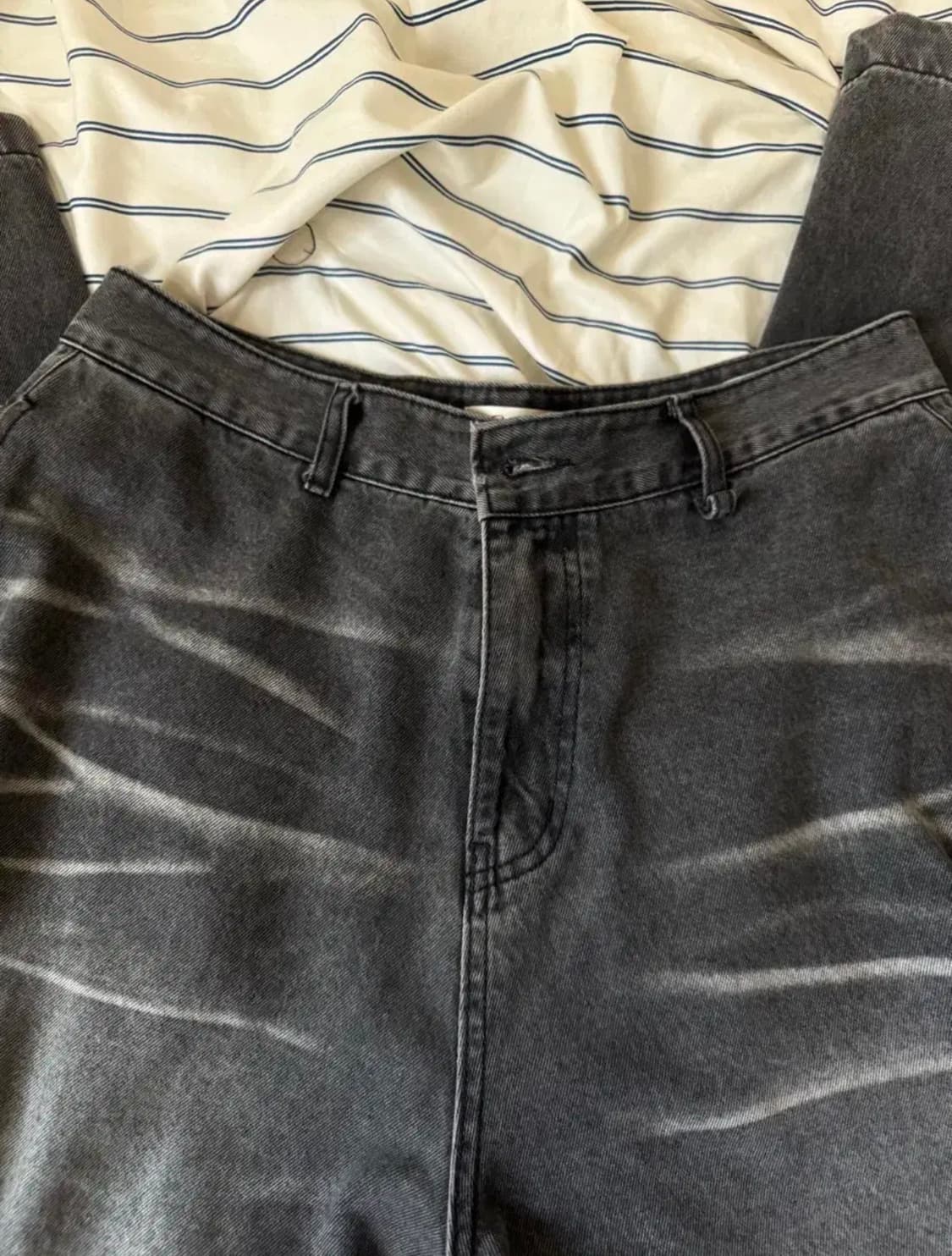 [Etce] 워시드 배기 팬츠 그레이L 상품이미지2