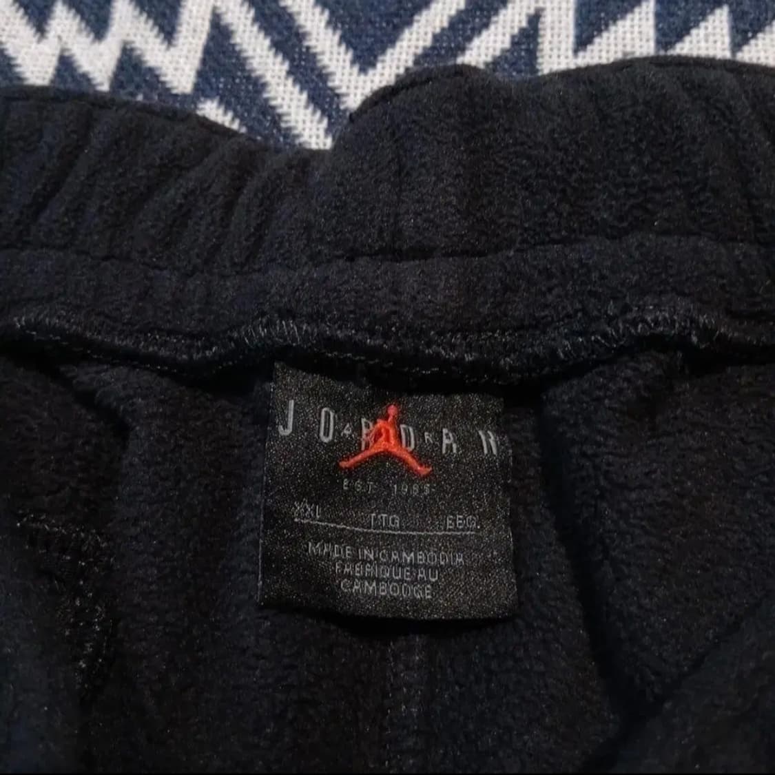 나이키 에어조던 블랙 플라이트 로고패치 플리스 후리스 밴딩 스웻팬츠 트레 상품이미지4