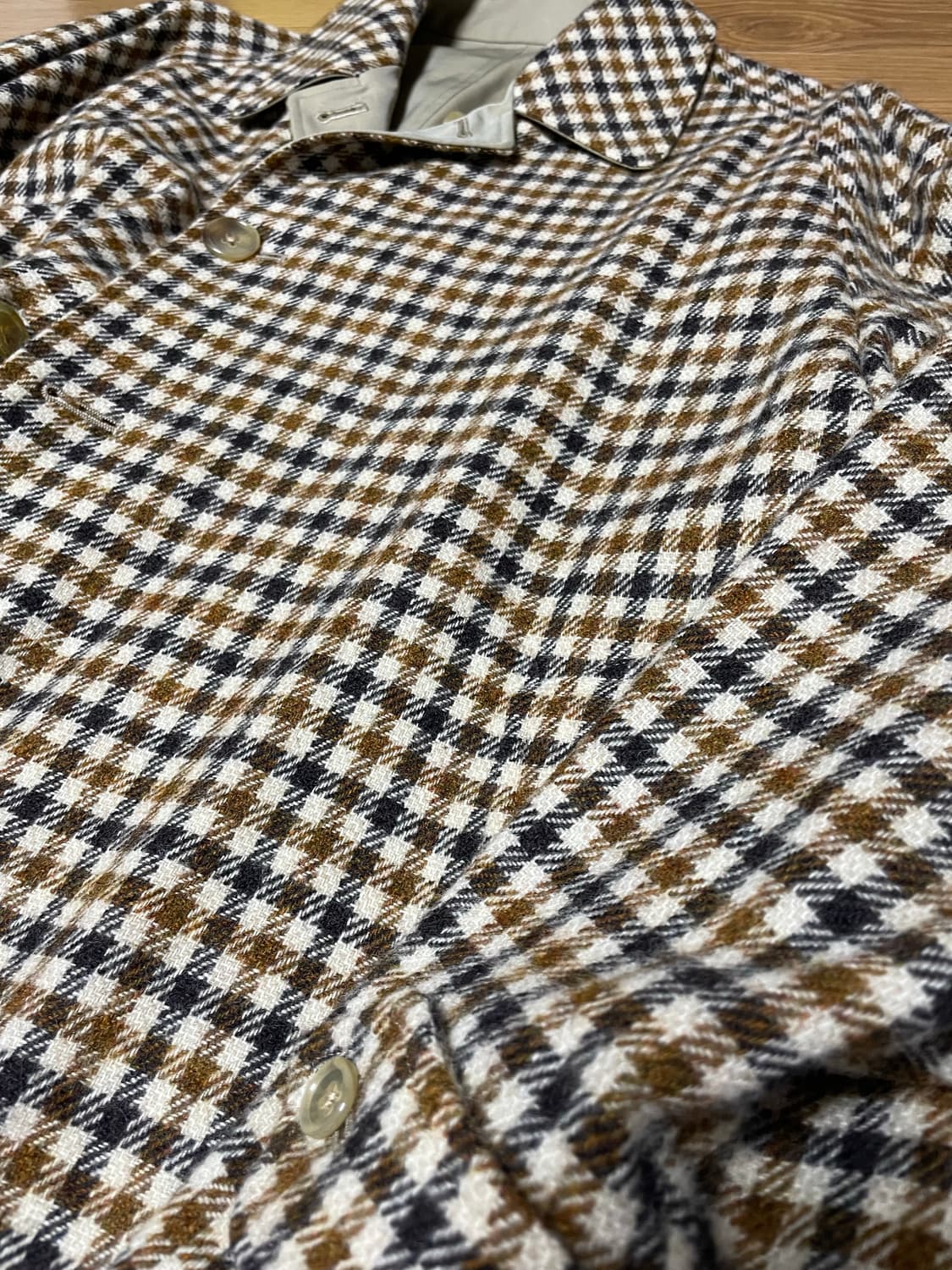 아나토미카 리버서블 발마칸 코트 싱글 래글런 건클럽 체크 울 트위드 상품이미지2