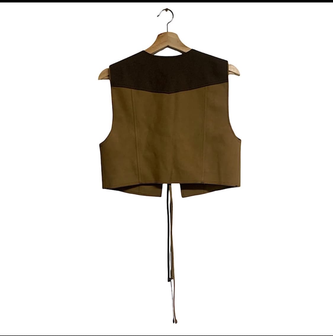 쿠메 컬러 블록 스웻이드 베스트 S 상품이미지3