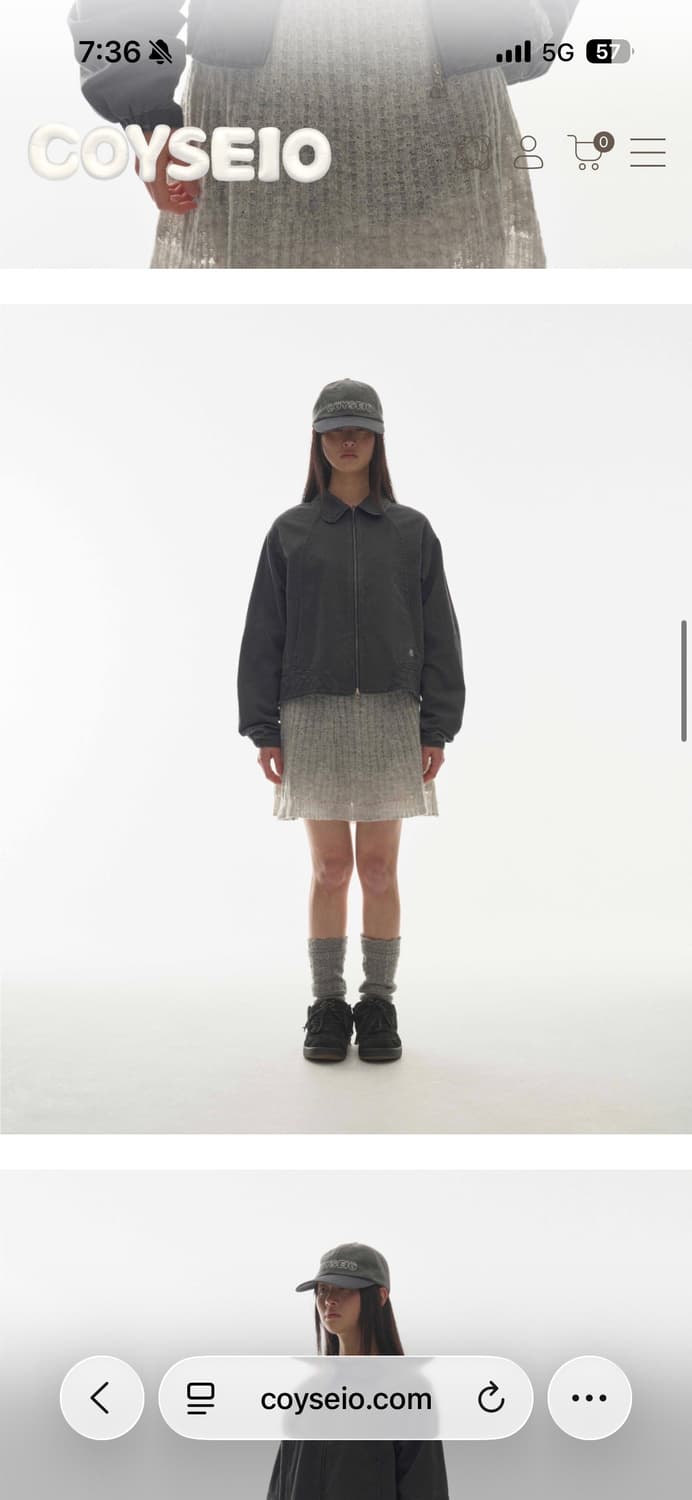 코이세이오 라운드카라자켓 스티치 블루 그레이 1사이즈 상품이미지5