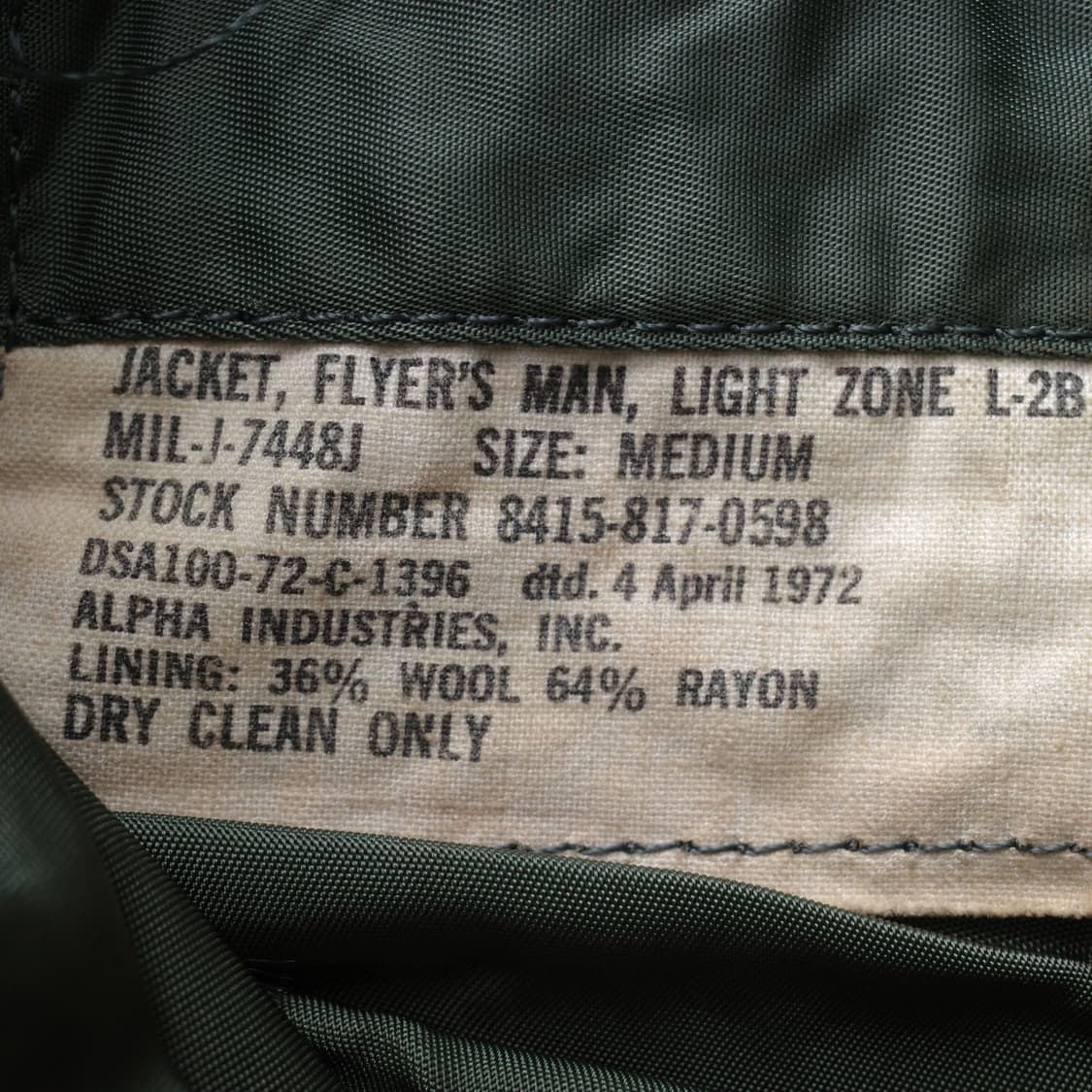 70s 미군 오리지널 알파 L-2B 항공점퍼 M사이즈 빈티지 밀리터리 상품이미지4