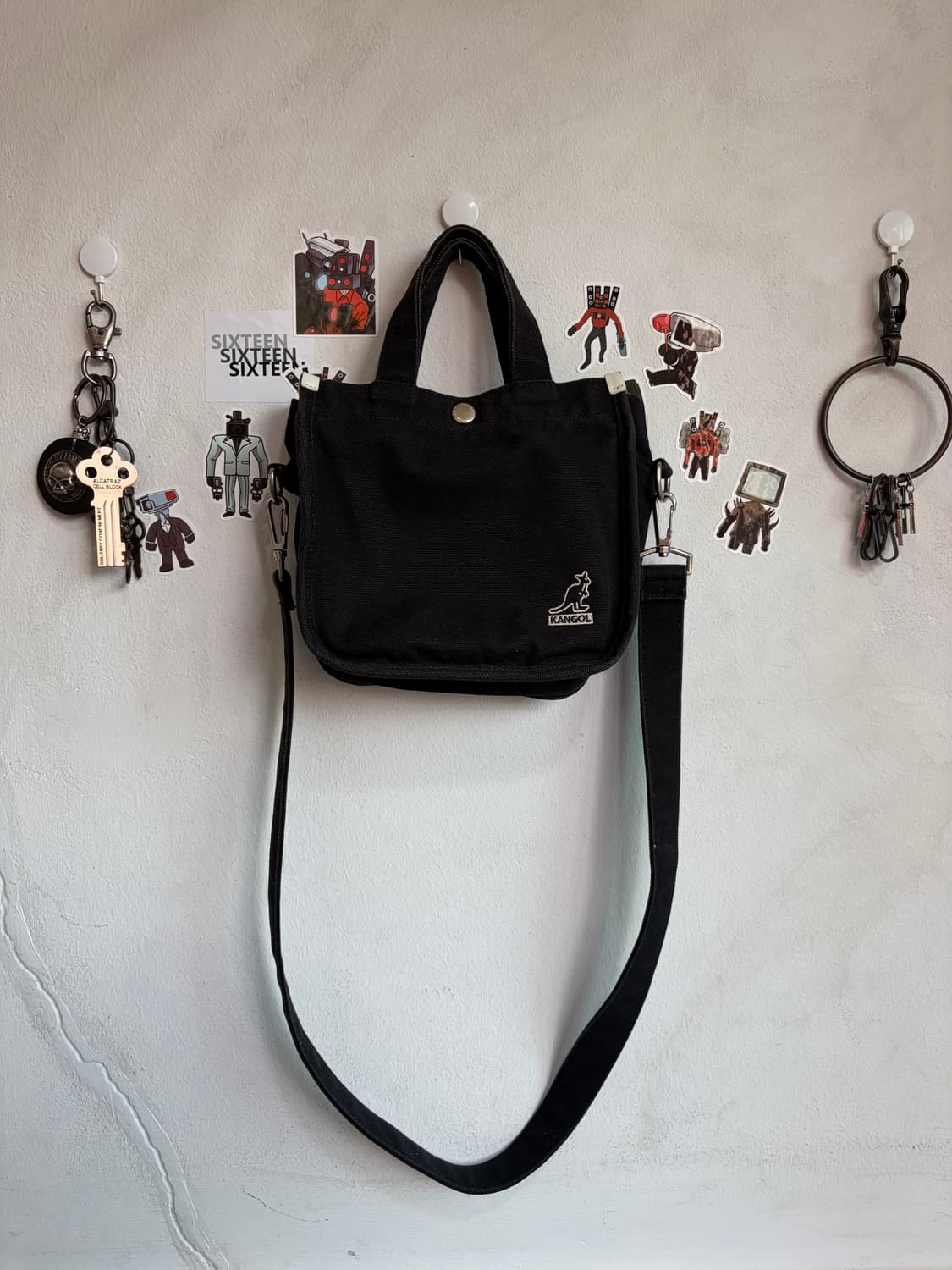 캉골 미니 토트백(크로스백) 블랙 상품이미지1