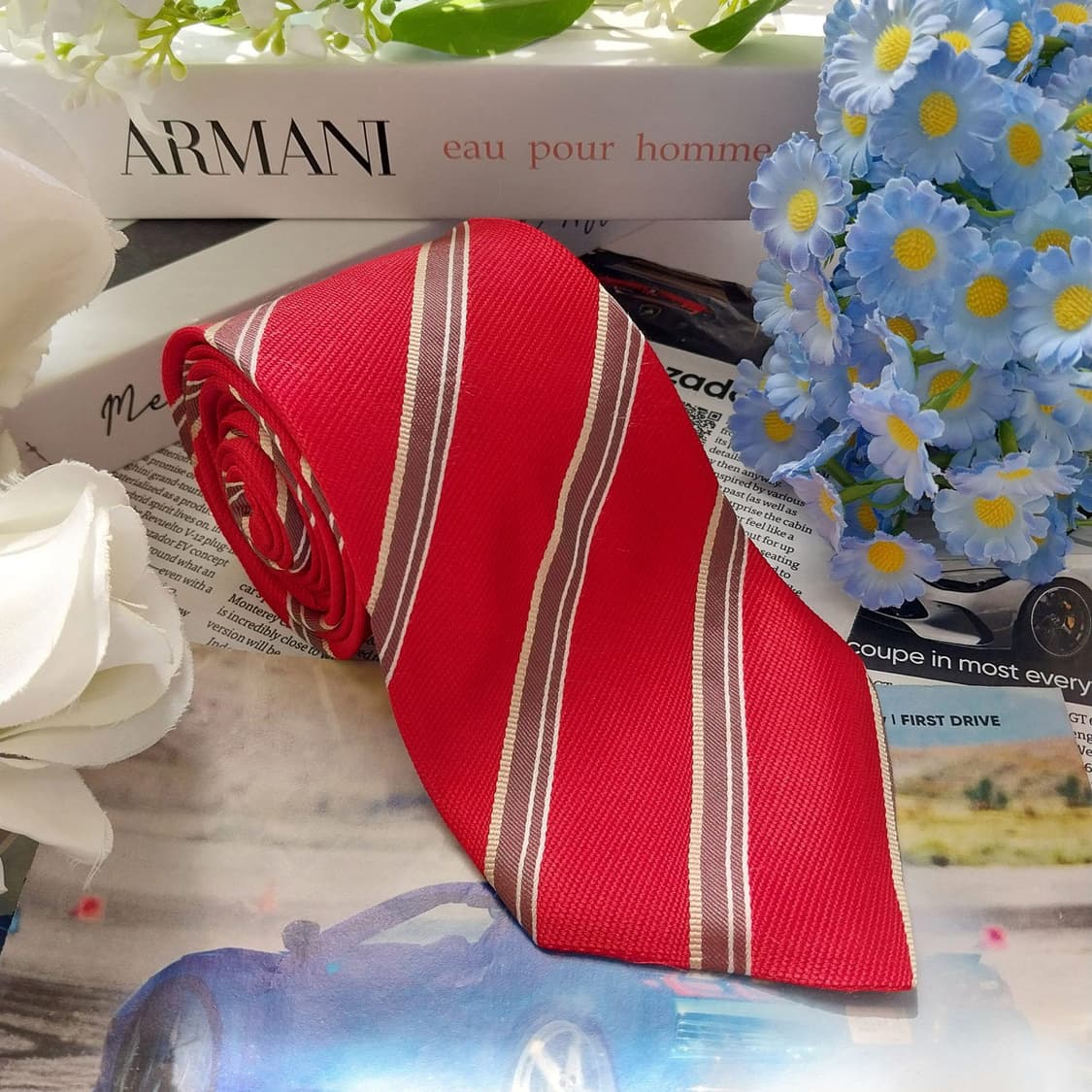 조르지오 아르마니 스트라이프 넥타이 9cm A+~A등급 K2349
 상품이미지4