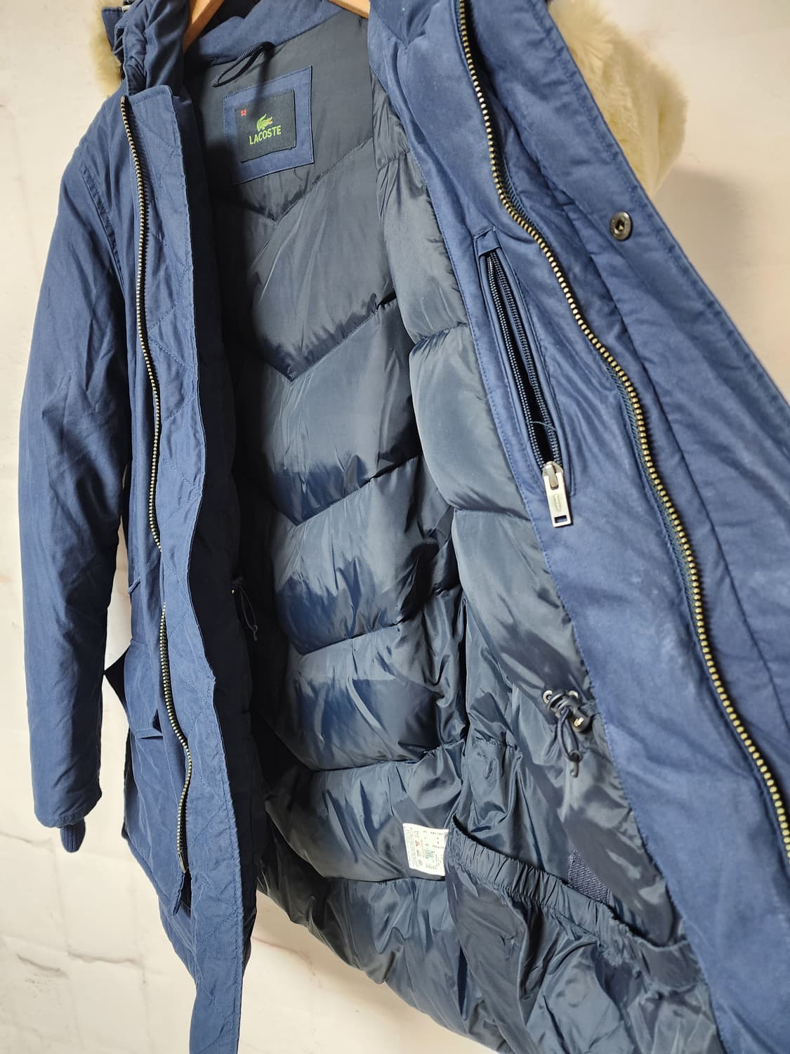 라코스테 네이비 후드 퍼 패딩 점퍼 상품이미지6