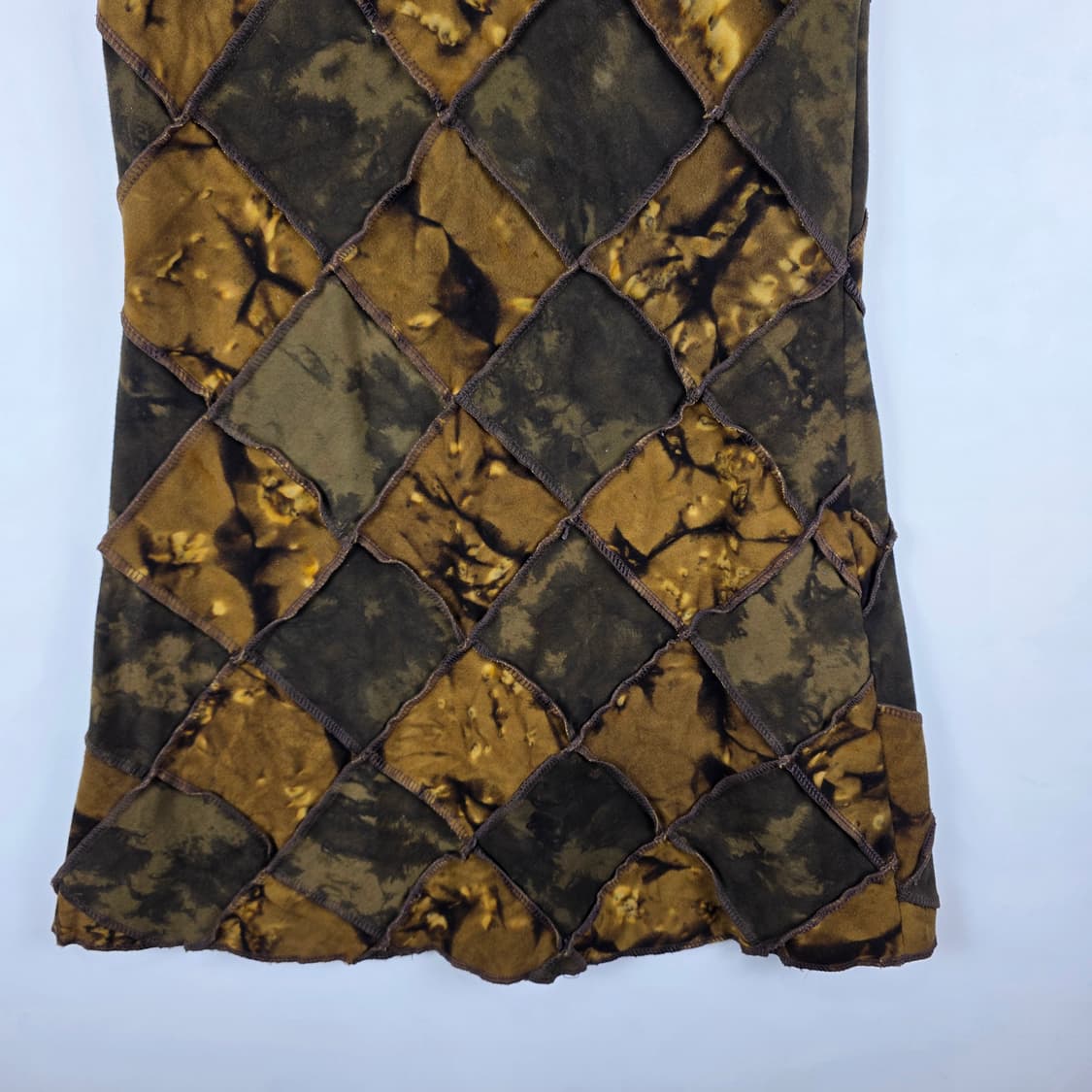 패치워크 브라운 패턴 롱스커트 상품이미지3