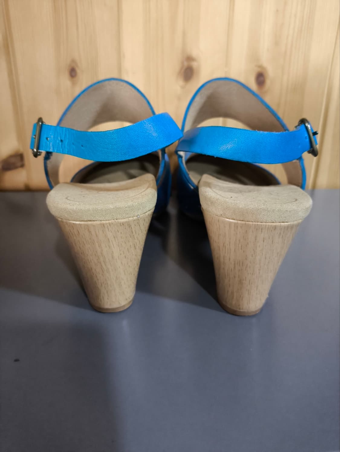 38 240mm 덴스코 우드 가죽 슬링백 힐  상품이미지5