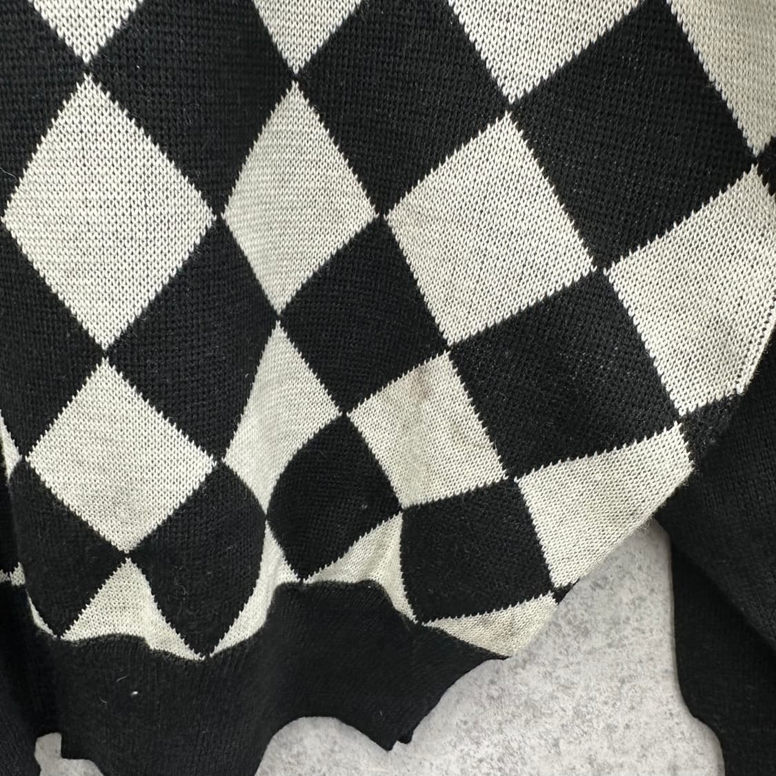 FREE 에넥도트 체커보드 여자 오버핏 니트 상품이미지5