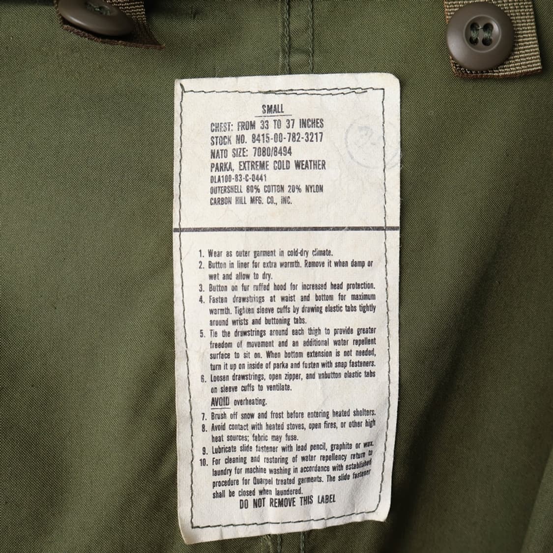 95/M65 OG 카본힐 피쉬테일 파카 S 상품이미지8