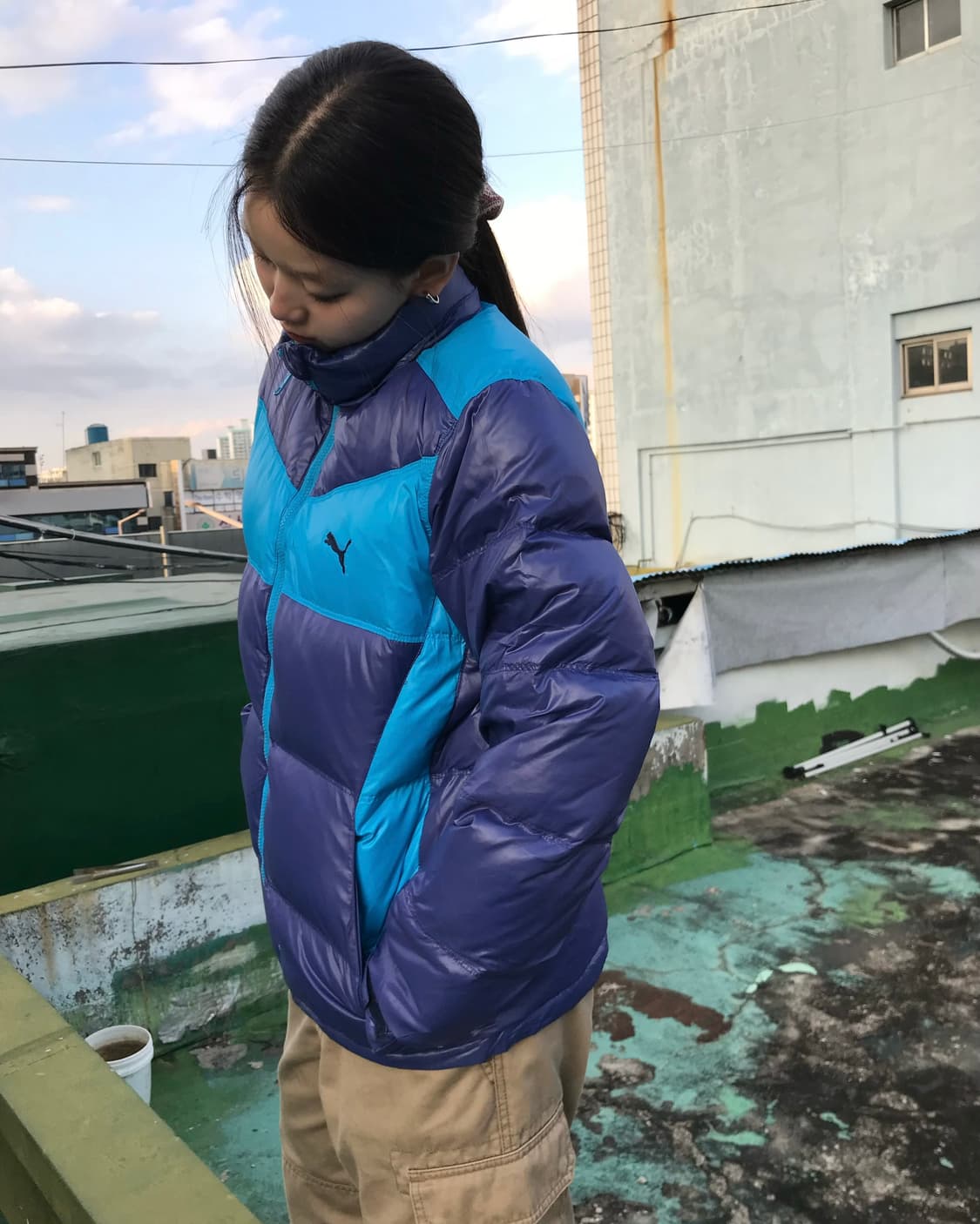 퓨마 블루 투톤 패딩 상품이미지6