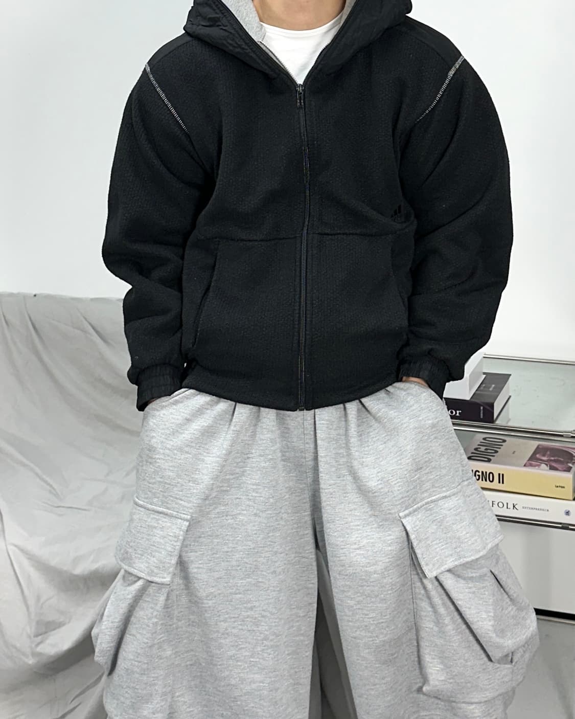 아디다스 니트 후드 집업 M 상품이미지1