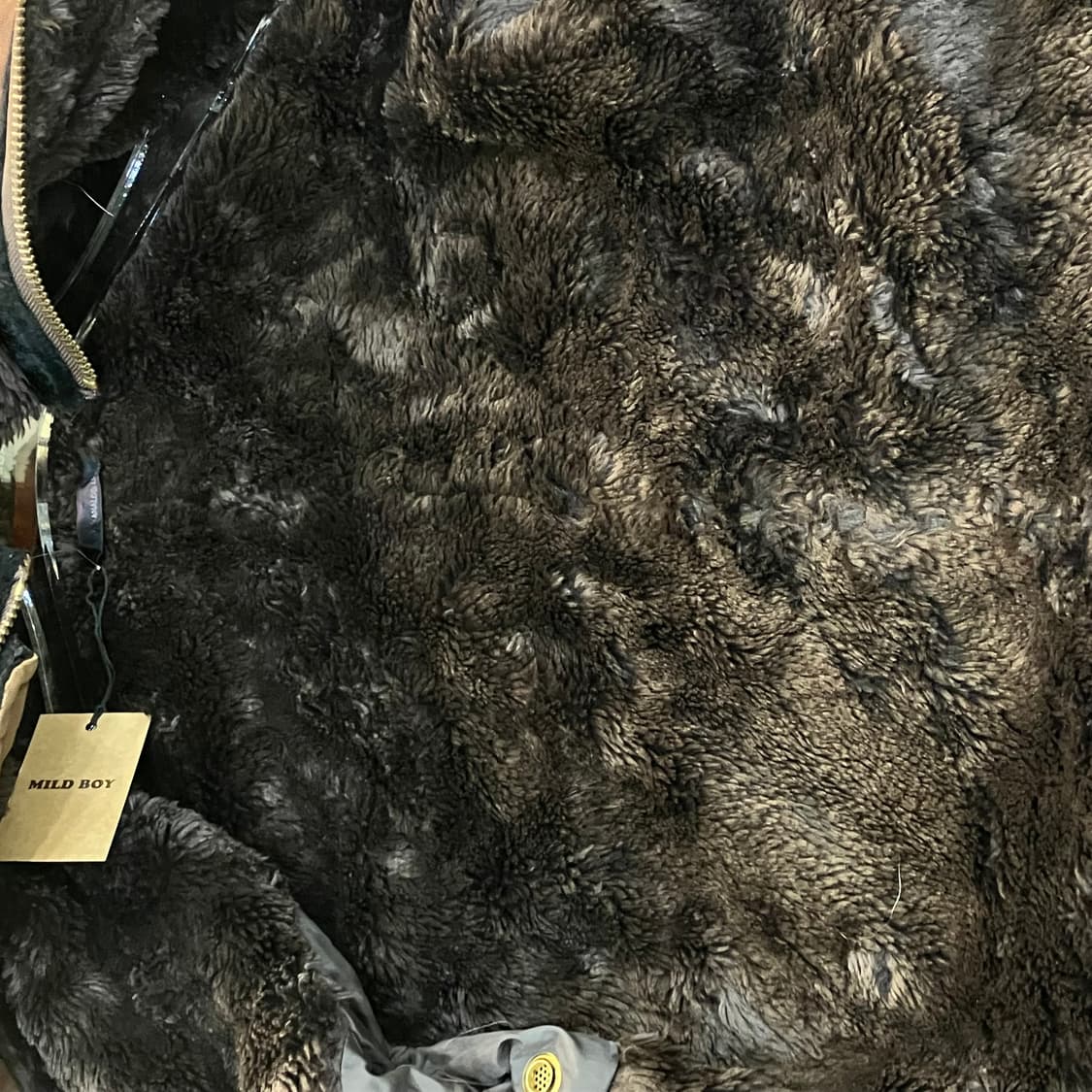 아날로그 라이팅 블랙 퍼 후드집업 상품이미지6