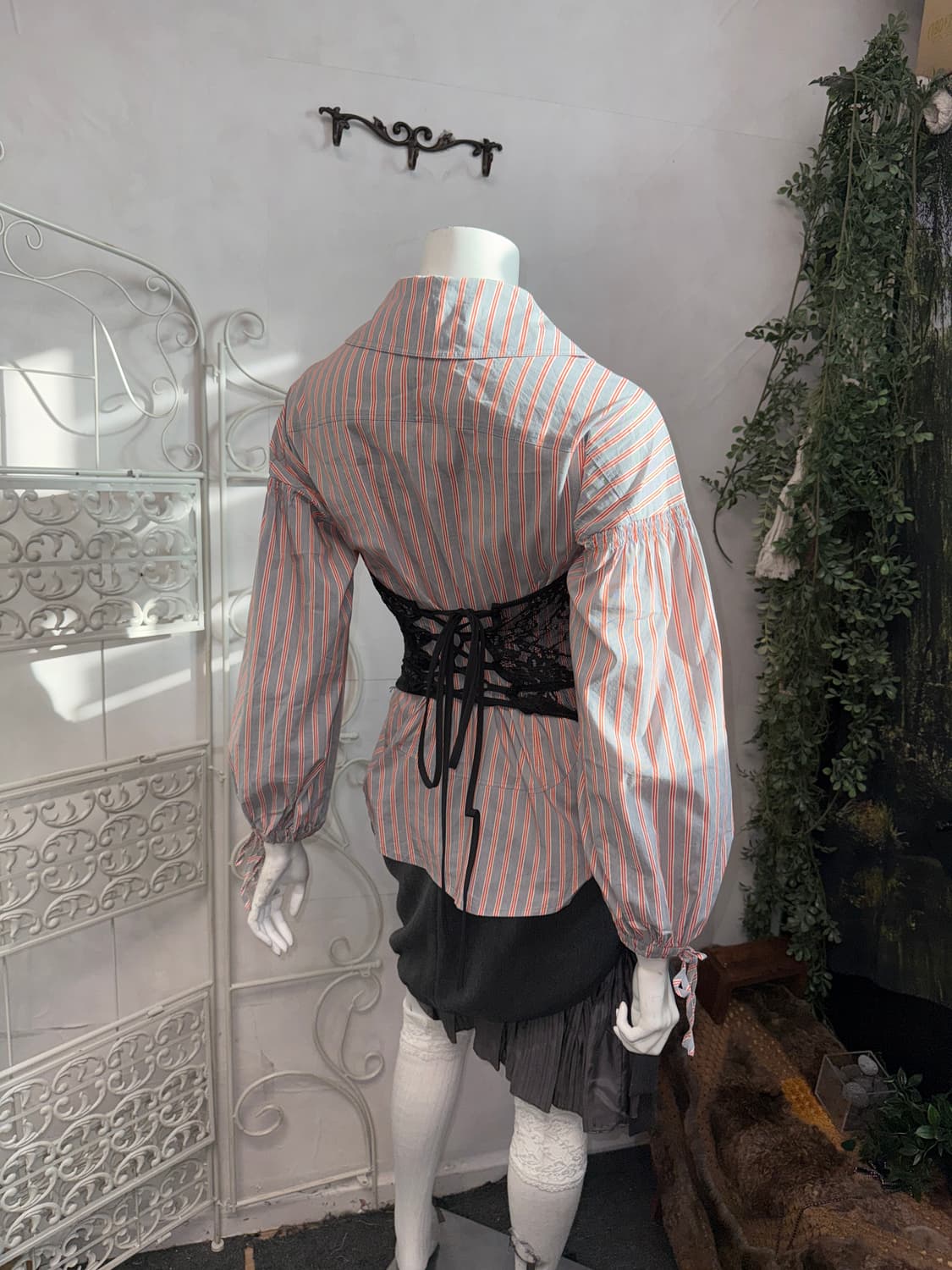 Black orinetal floral lace corset  상품이미지7