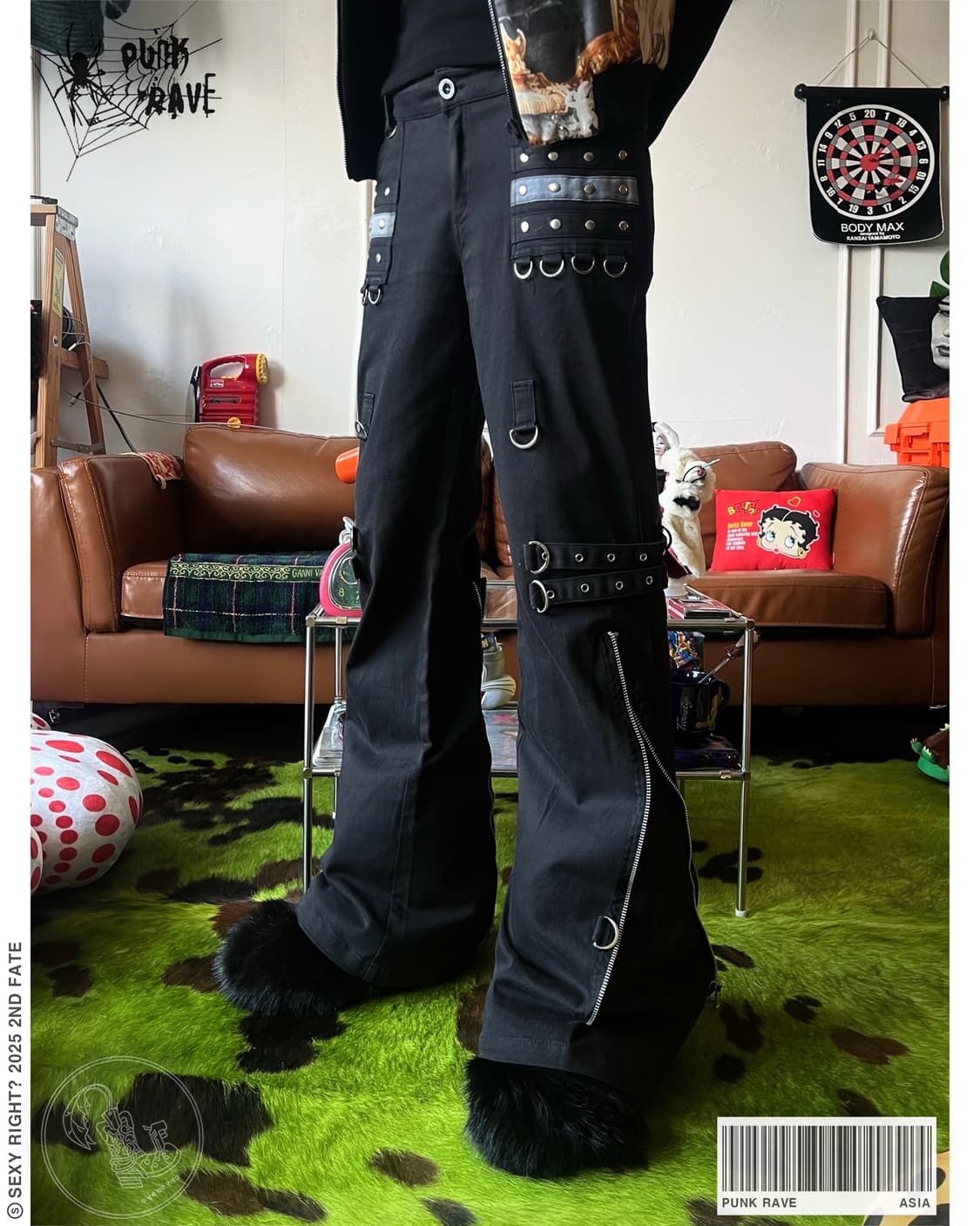 PUNK RAVE Zipper Detail Bondage Pants 상품이미지1