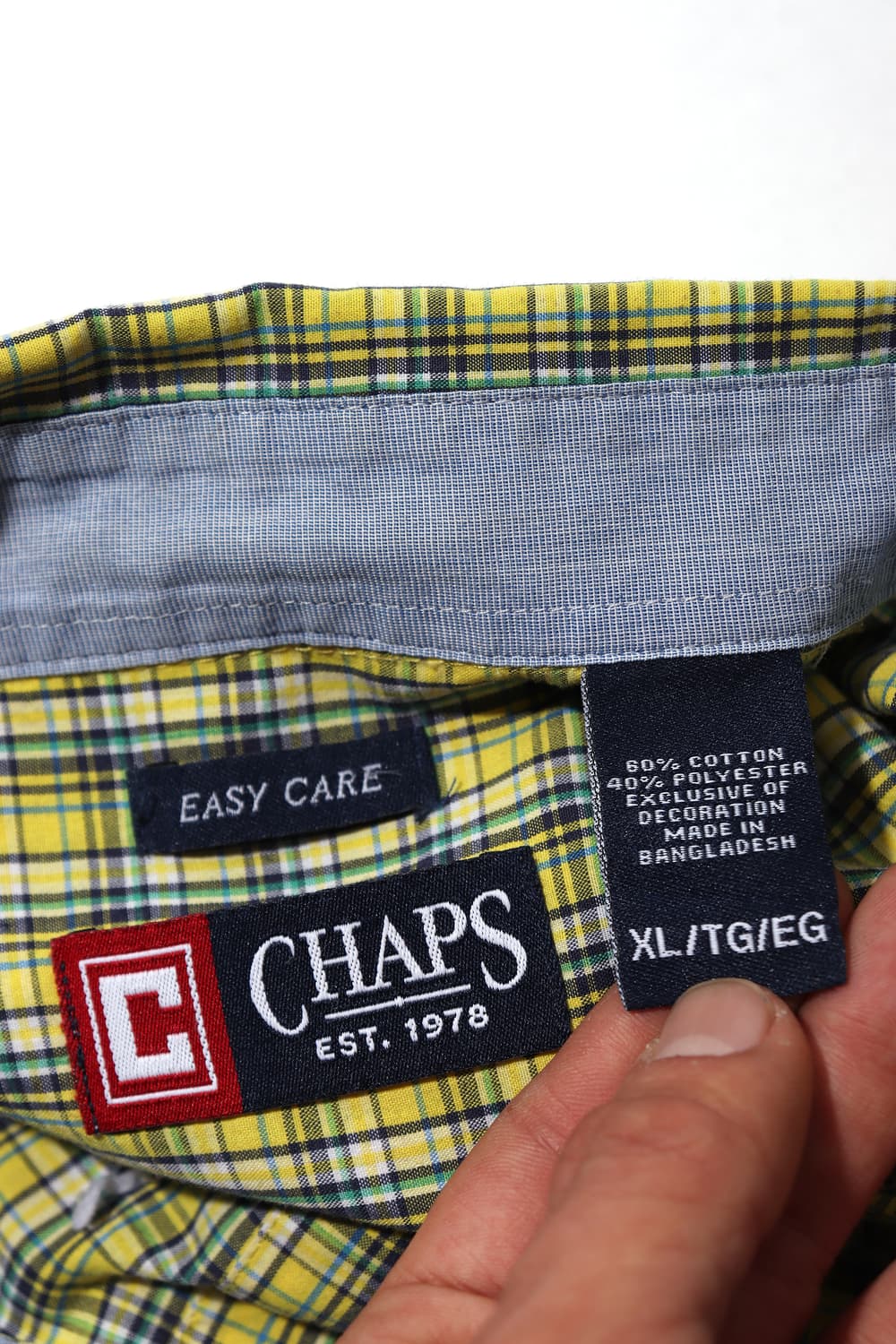 CHAPS  이지 케어 코튼 체크 셔츠 size XL 상품이미지3