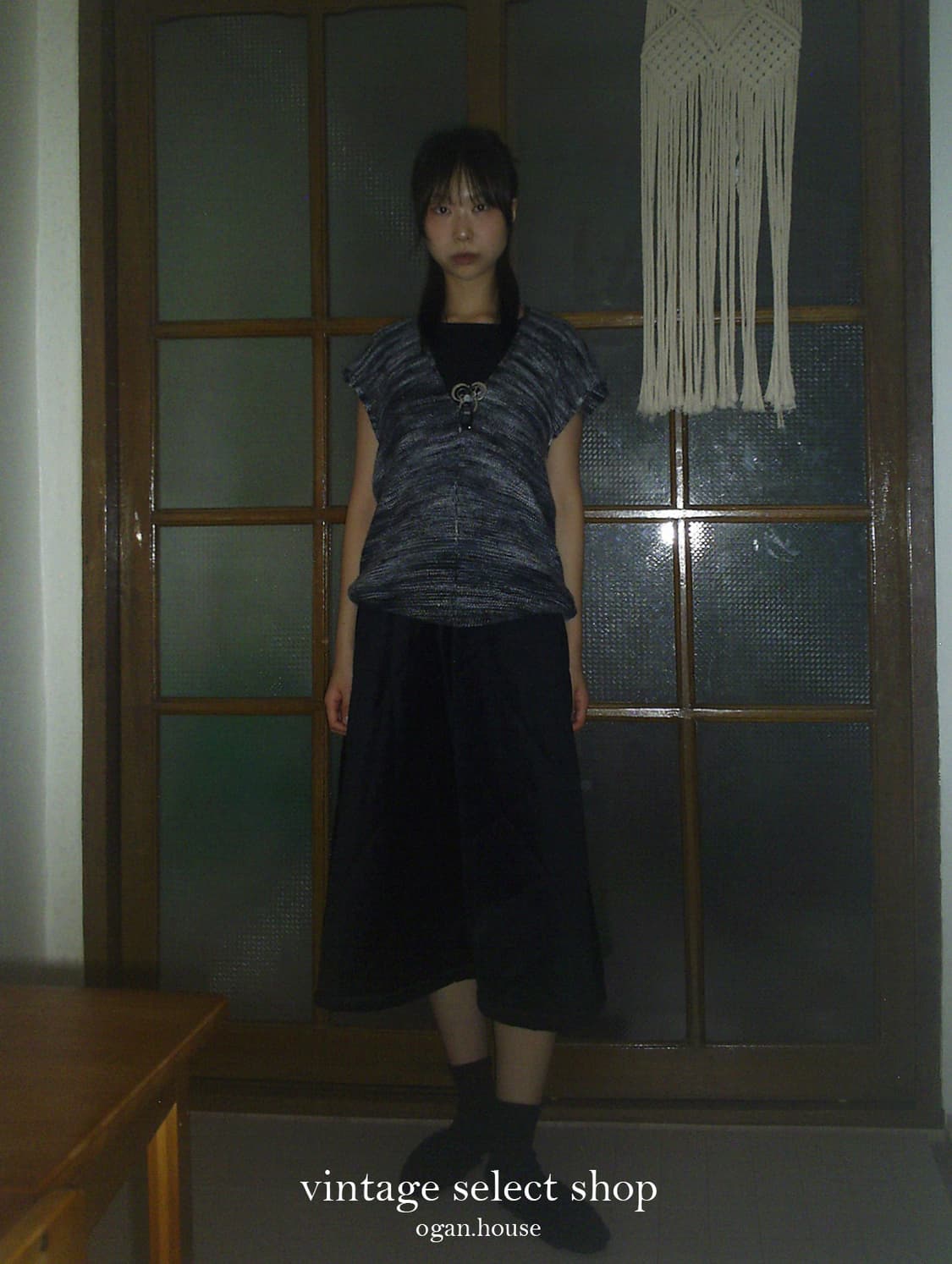 vintage black quilting skirt 상품이미지4