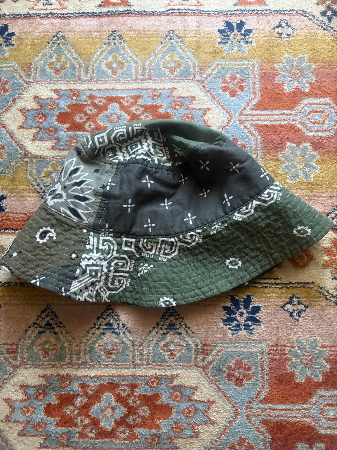 캐피탈 반다나 패치워크 버킷햇 롱 브림 카키 상품이미지8