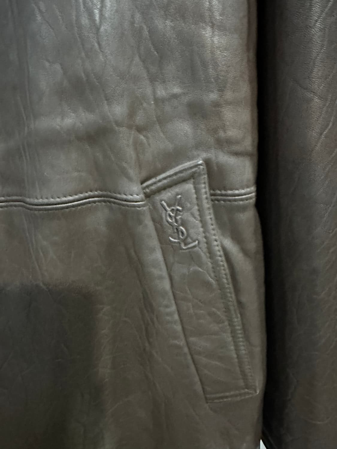 입생로랑 양가죽자켓 브라운110사이즈 상품이미지5
