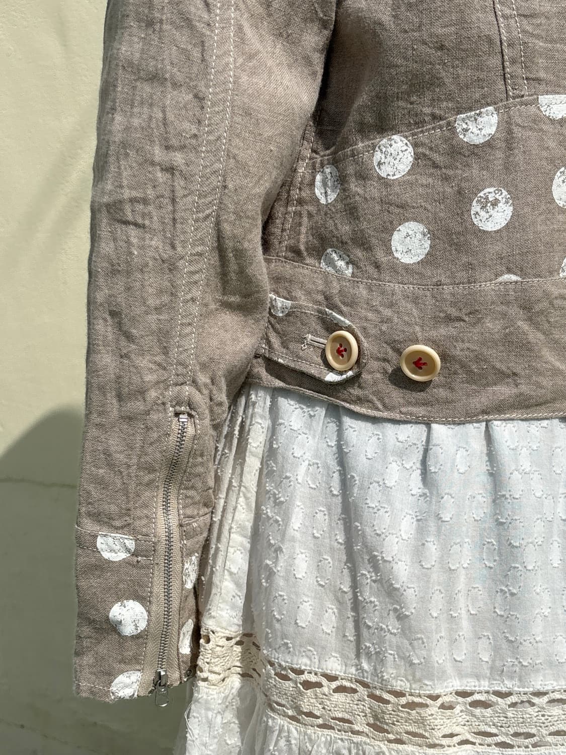 도트 프린팅 린넨 자켓 상품이미지6