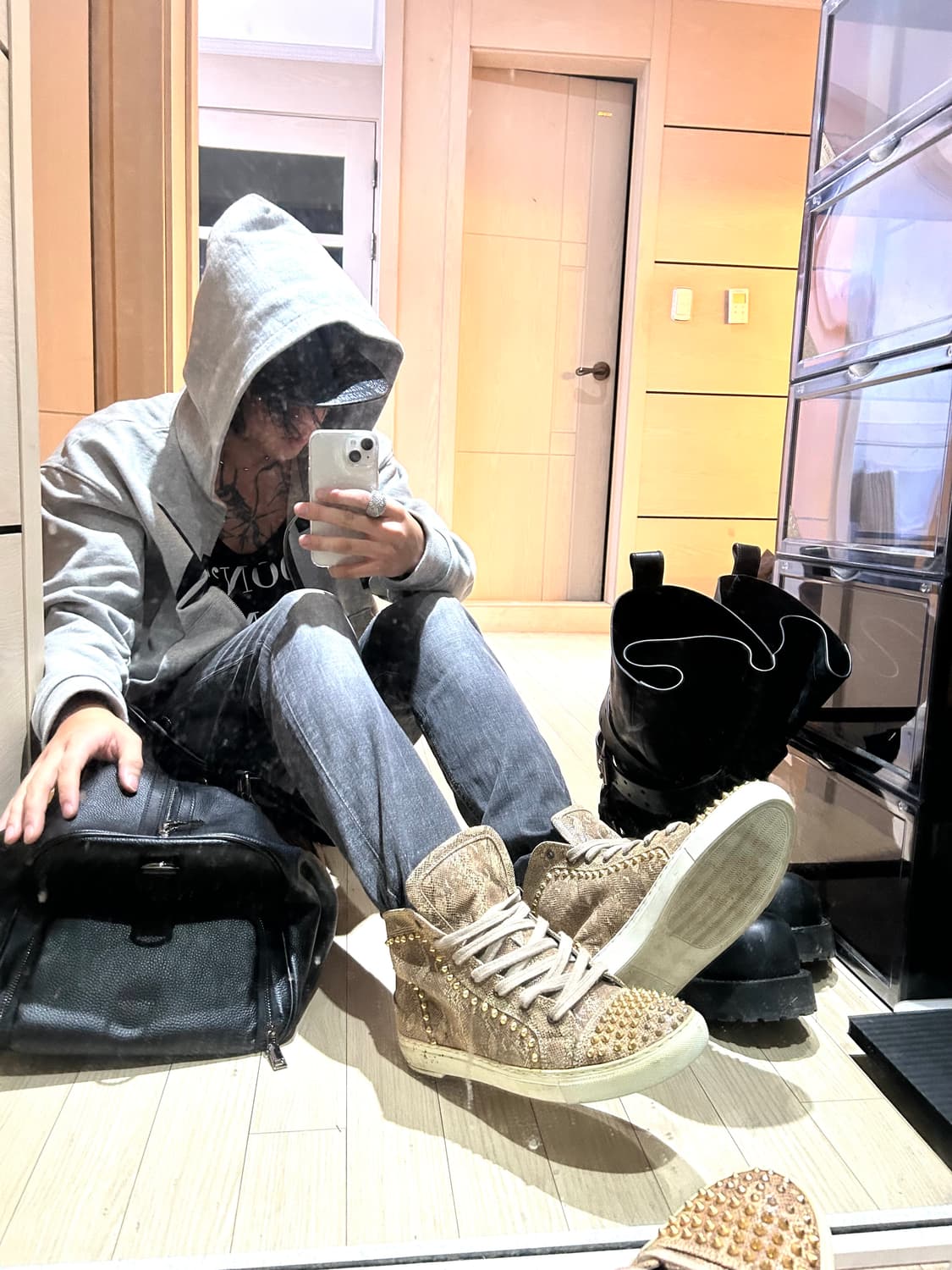 Python Leather Stud y2k High Top 상품이미지3