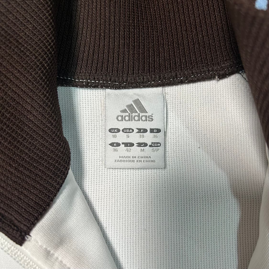[S] 00s 아디다스 브라운 화이트 배색 져지 트레이닝 집업 상품이미지6