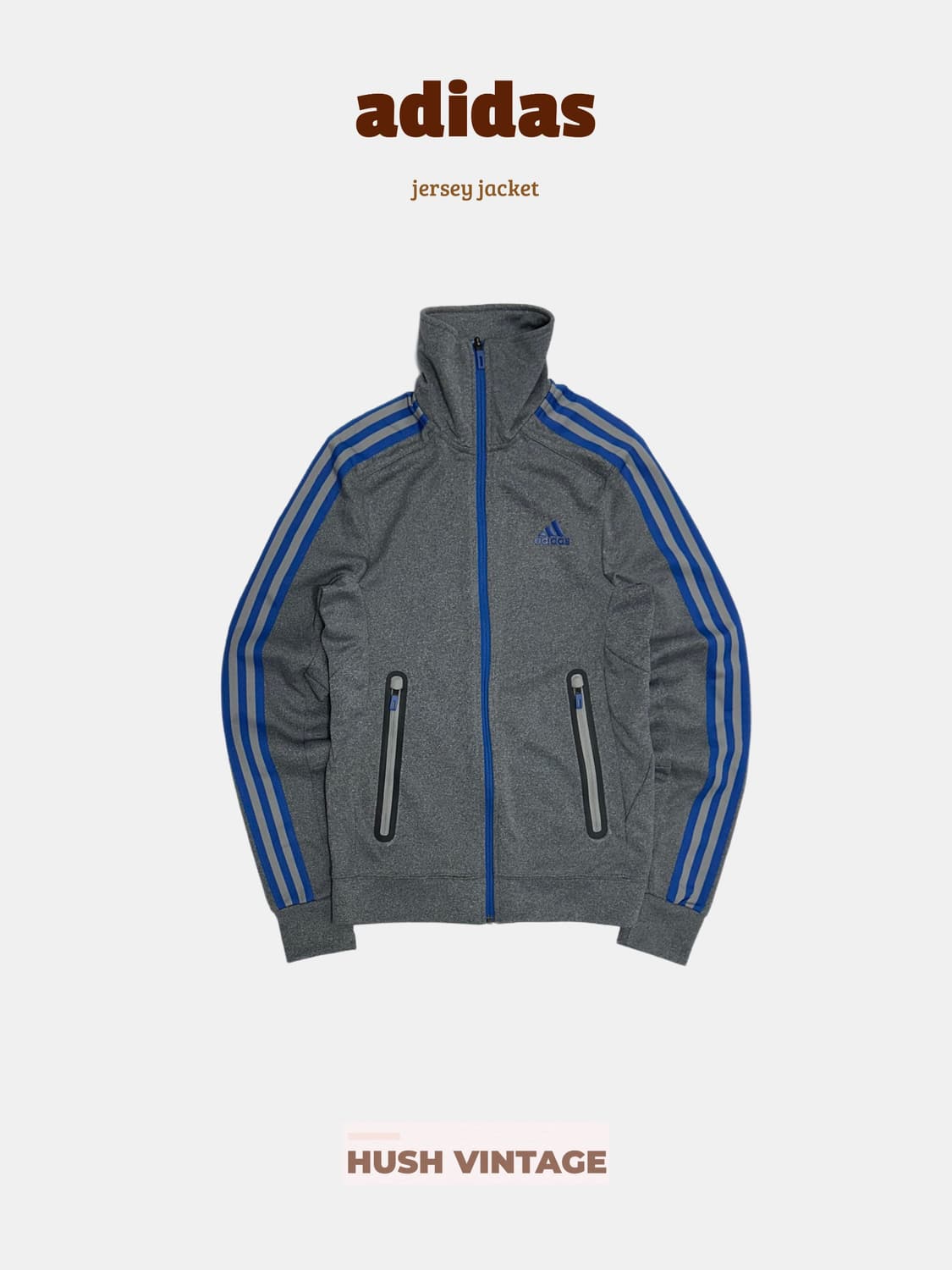 아디다스 그레이 블루 져지 트랙탑 상품이미지1