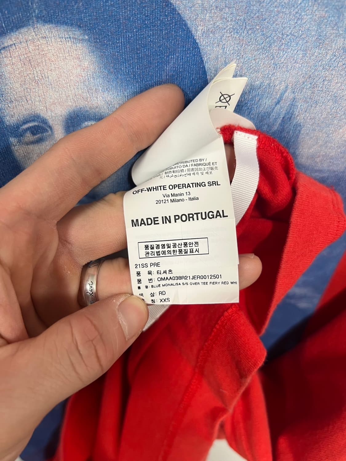 오프화이트 모나리자 애로우 오버 프린팅 반팔 티셔츠 상품이미지7