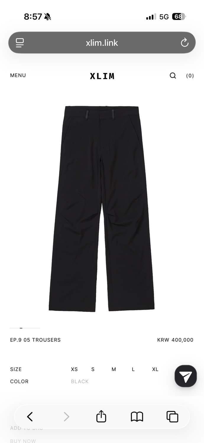 Xlim ep9. 05 trousers 사이즈 M 상품이미지1