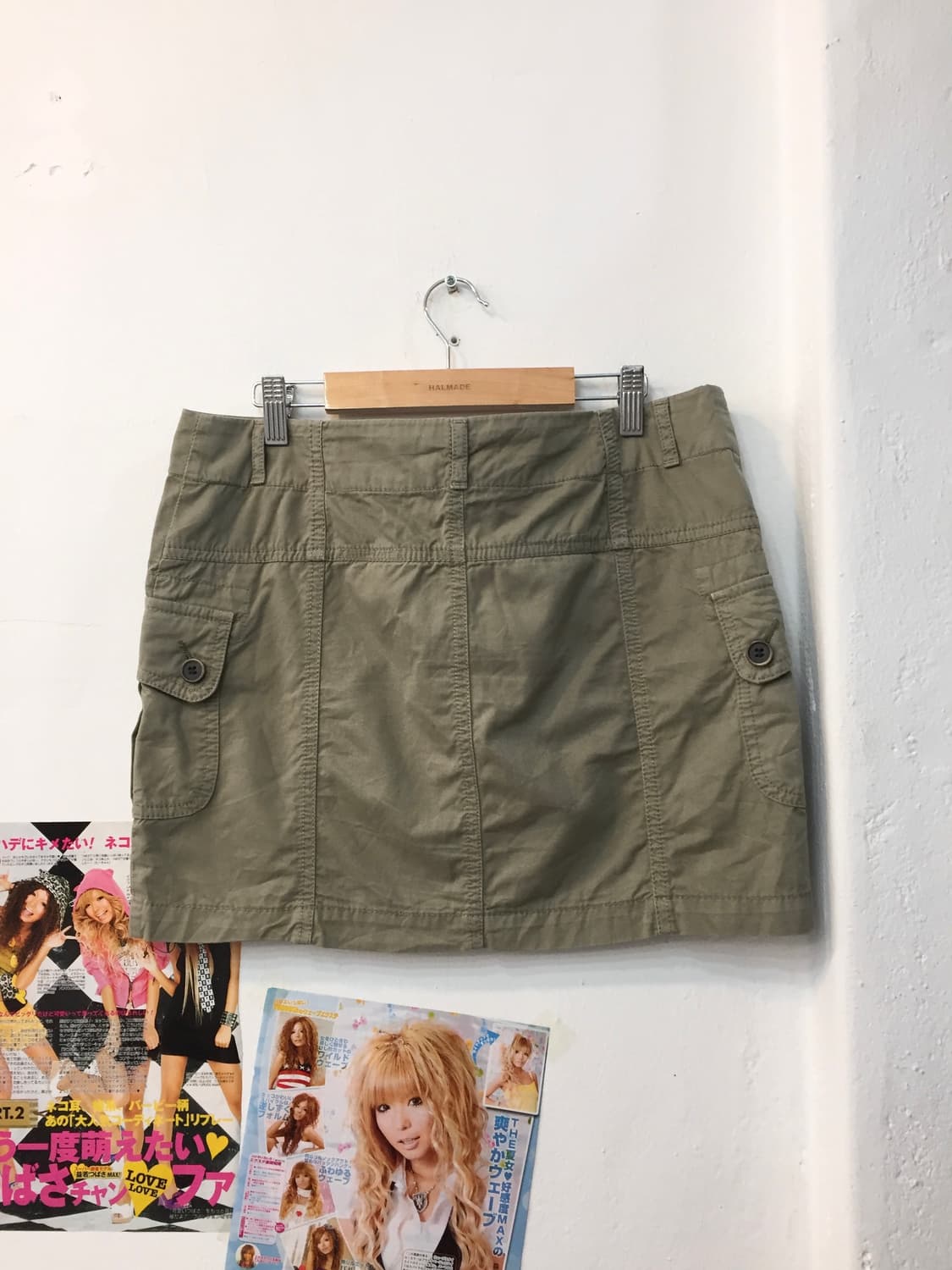 버튼 카키 카고 스커트 상품이미지2