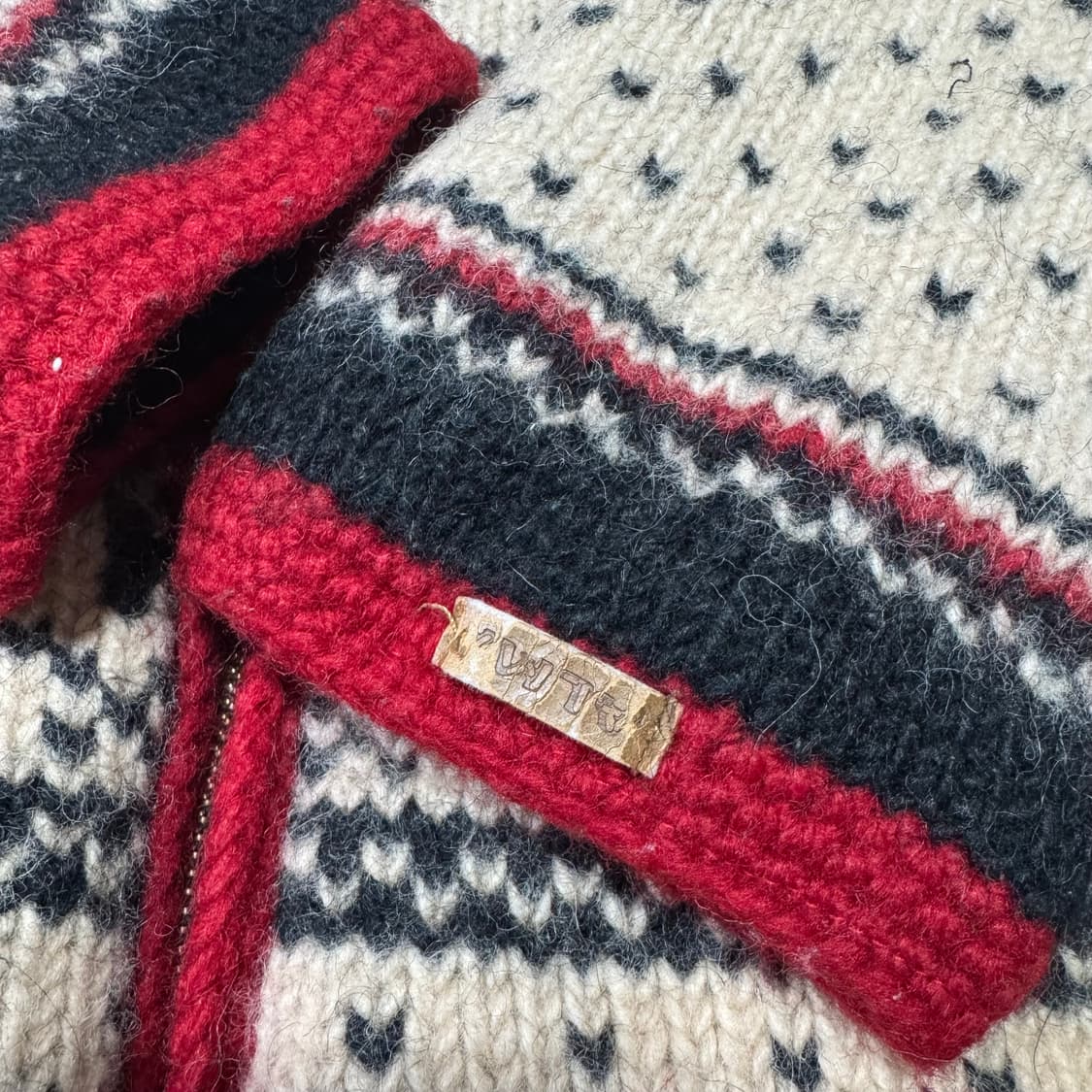 바배) 핸드메이드 울 후드 니트 집업 상품이미지3