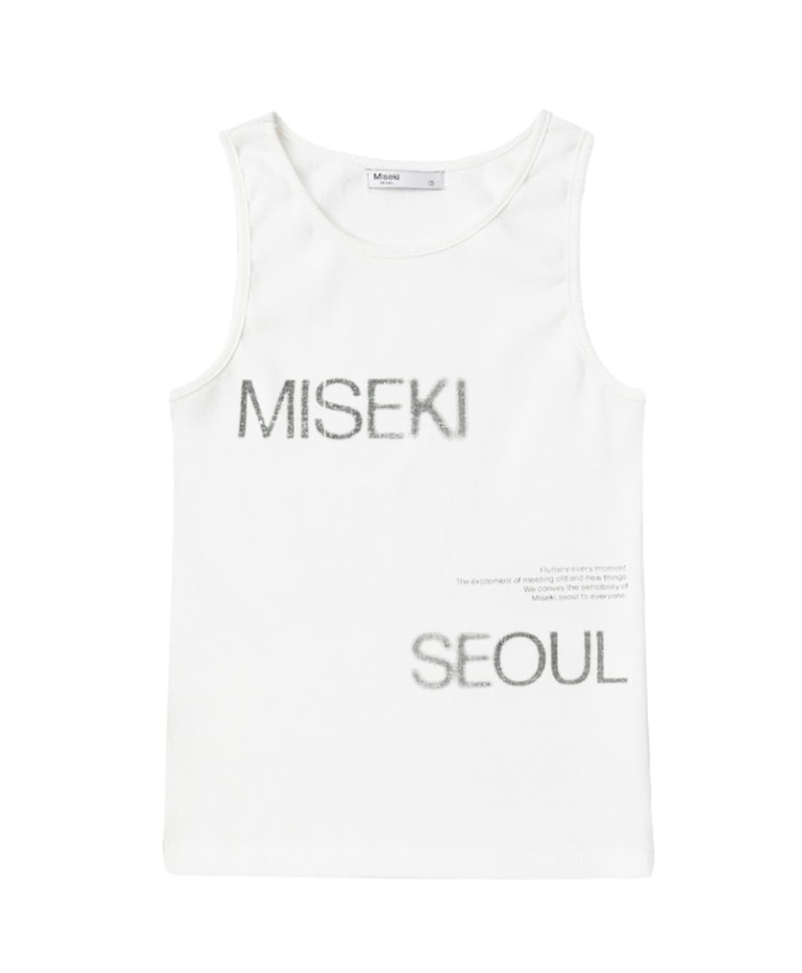 미세키서울 로고 슬리브리스 나시 화이트 Logo crop sleevele 상품이미지7