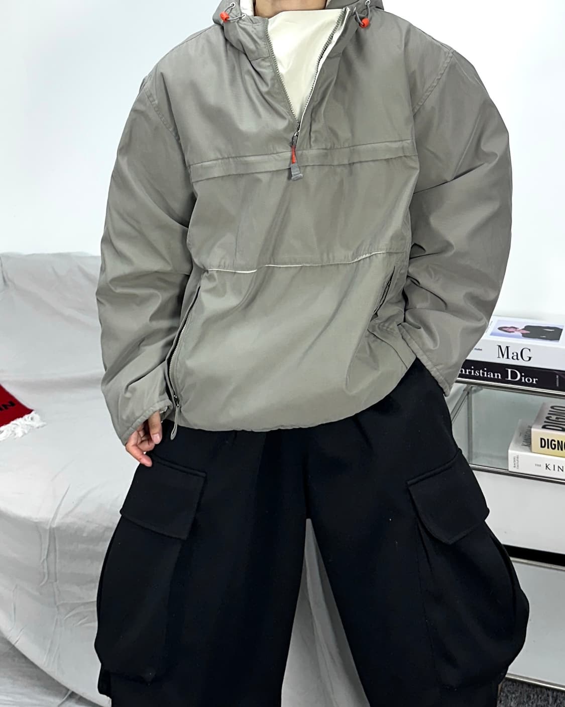 나이키 00s 카키 패딩 아노락 XL 상품이미지2