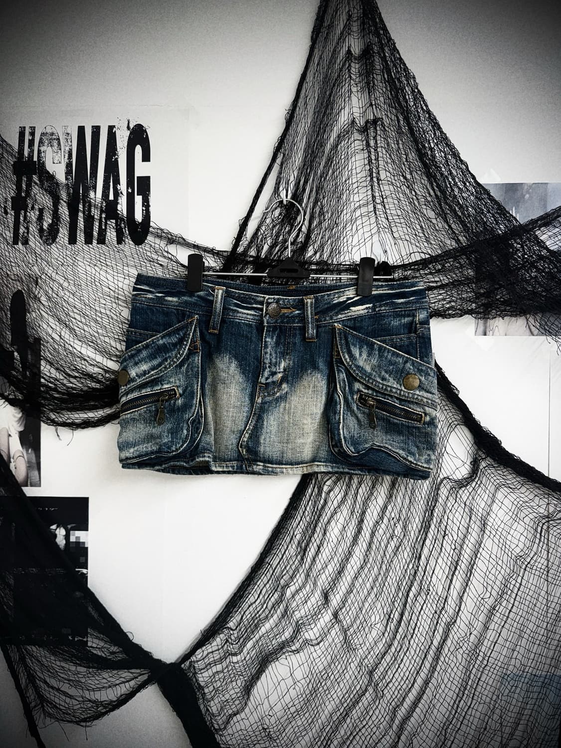 Pocket detail denim mini skirt 상품이미지1