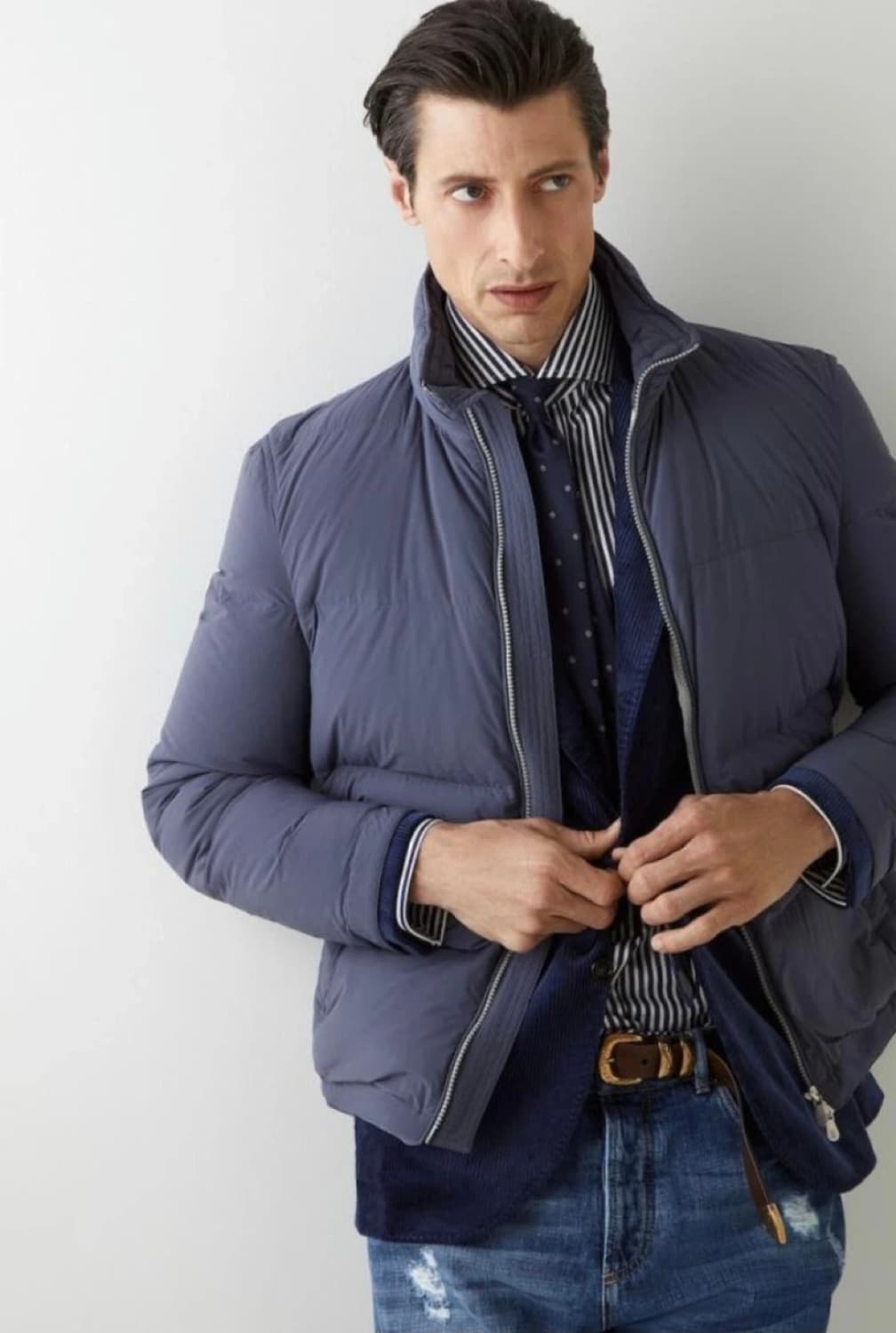 [새상품] 브루넬로 쿠치넬리 타페타 구스다운 패딩 자켓 XL 상품이미지1