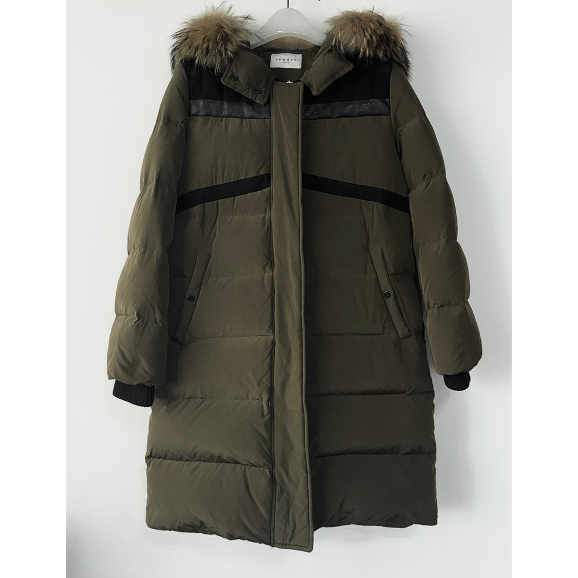 산드로 라쿤 퍼 후드 다운 패딩 상품이미지1