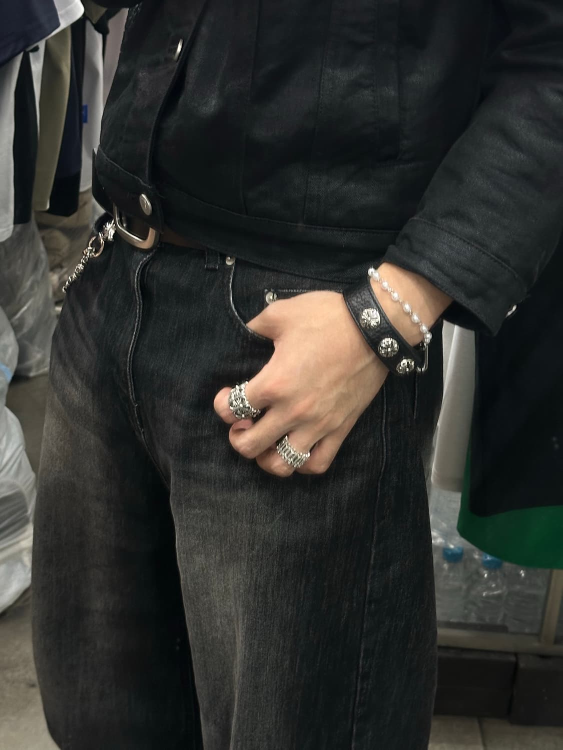 Ch cross - 크롬 십자 레더 팔찌 상품이미지5