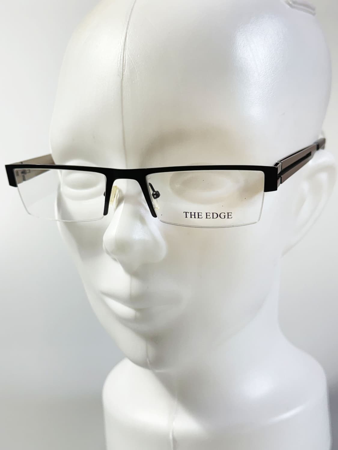 THE EDGE 블랙 메탈 반무테 스퀘어 빈티지 안경 상품이미지8