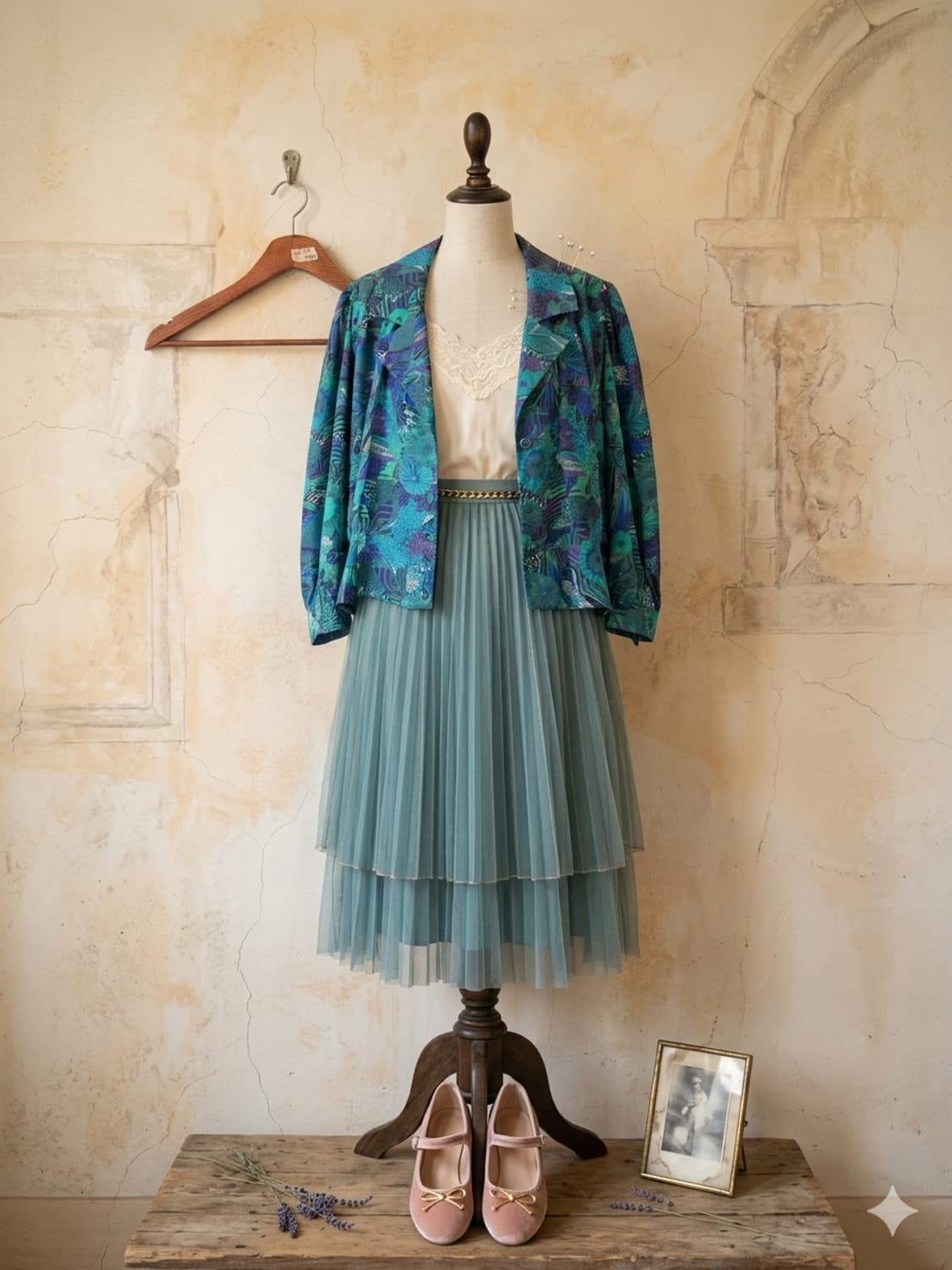 US 레트로 플라워패턴 블라우스 상품이미지3