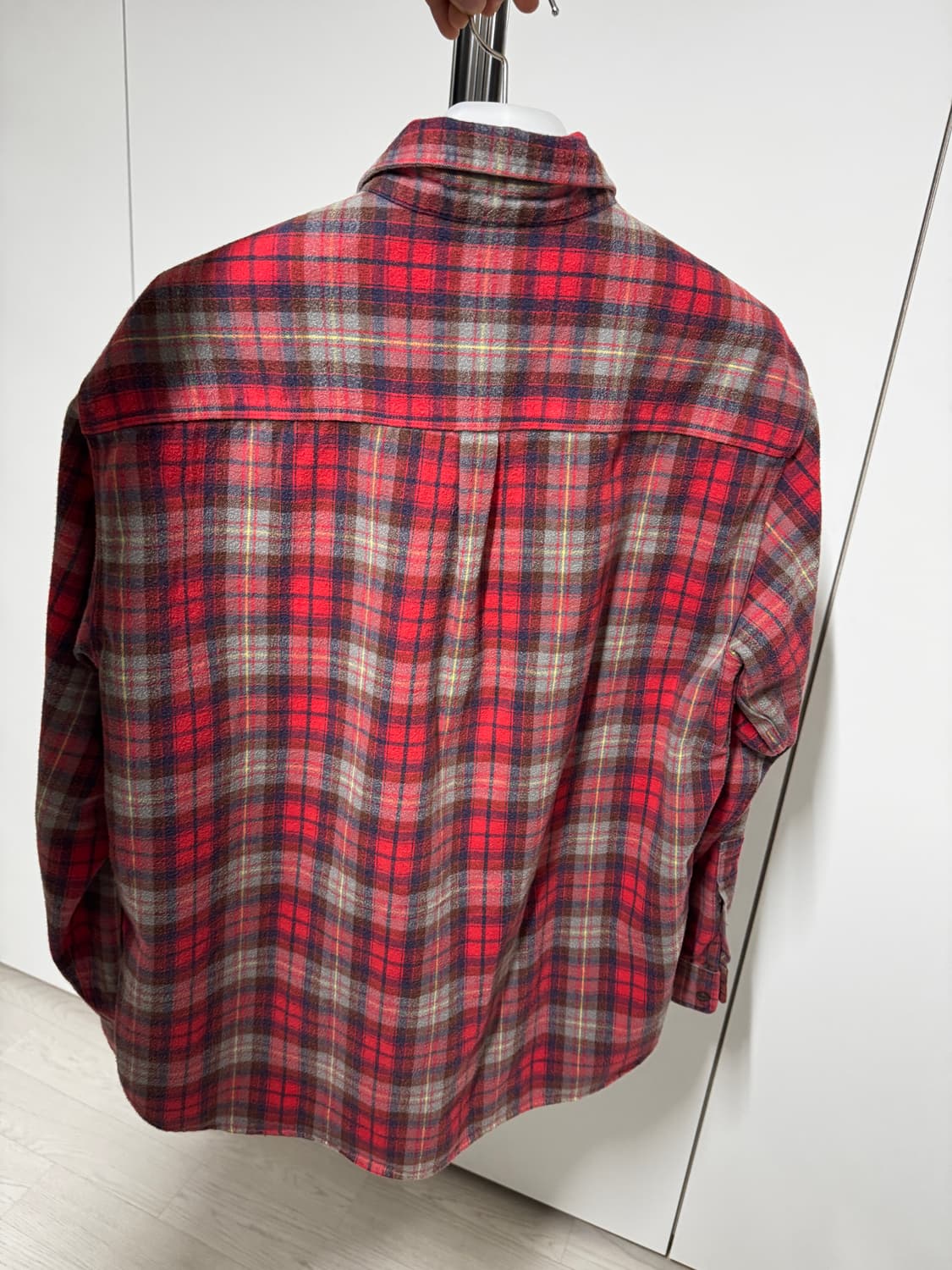 처칠롬퍼 플란넬체크셔츠 빈티지레드 m사이즈 상품이미지3